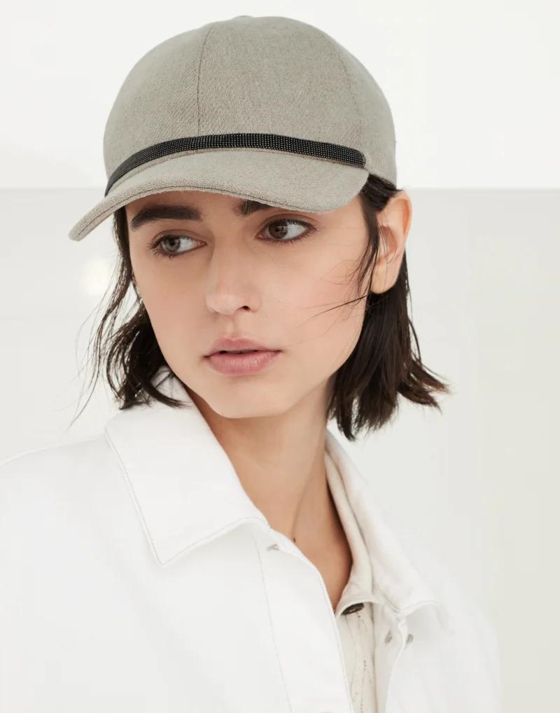 BRUNELLO CUCINELLI WOMEN'S LIGHT SAND LINEN HAT