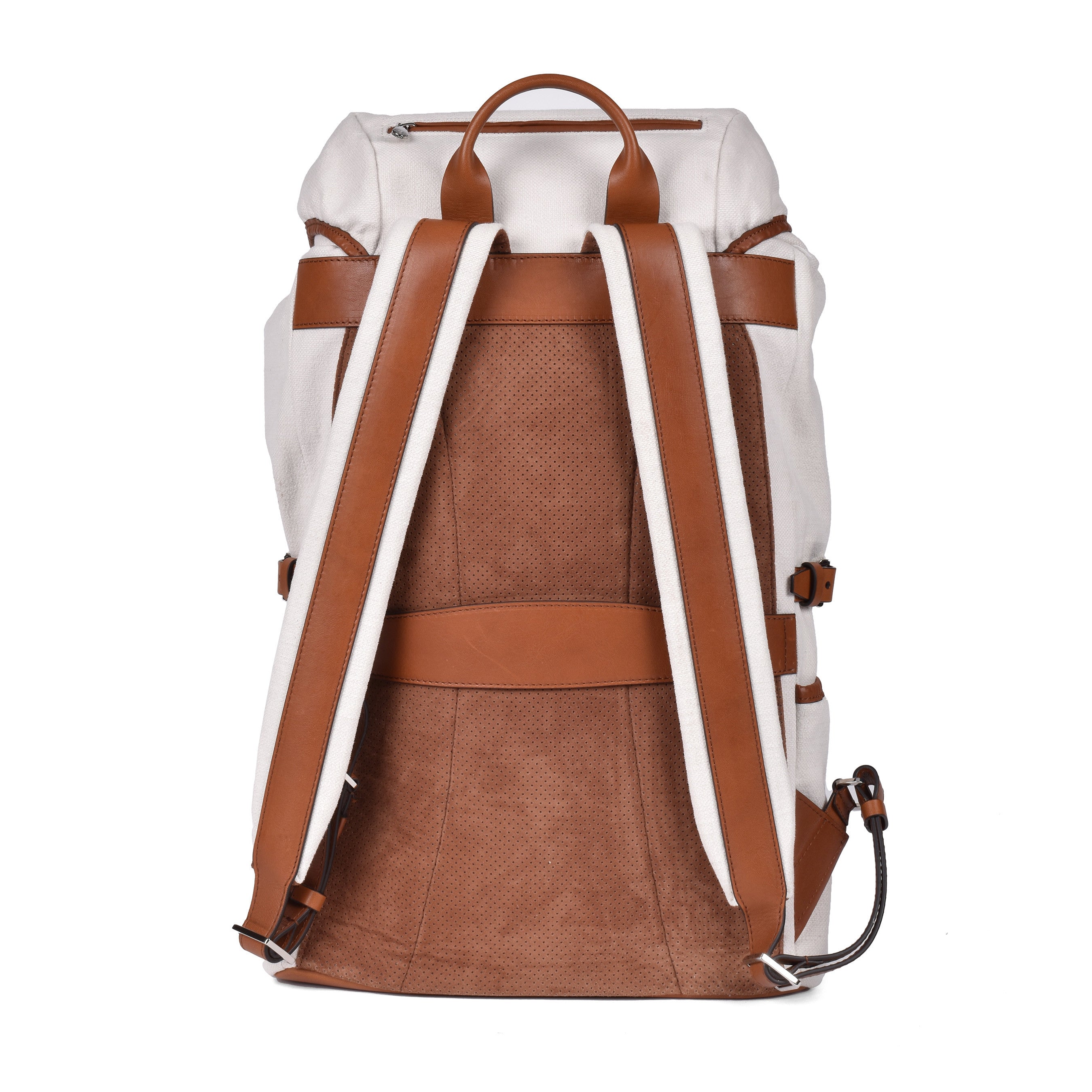 BRUNELLO CUCINELLI TWO TONE OFF WHITE TRAVELLER BACKPACK NEW