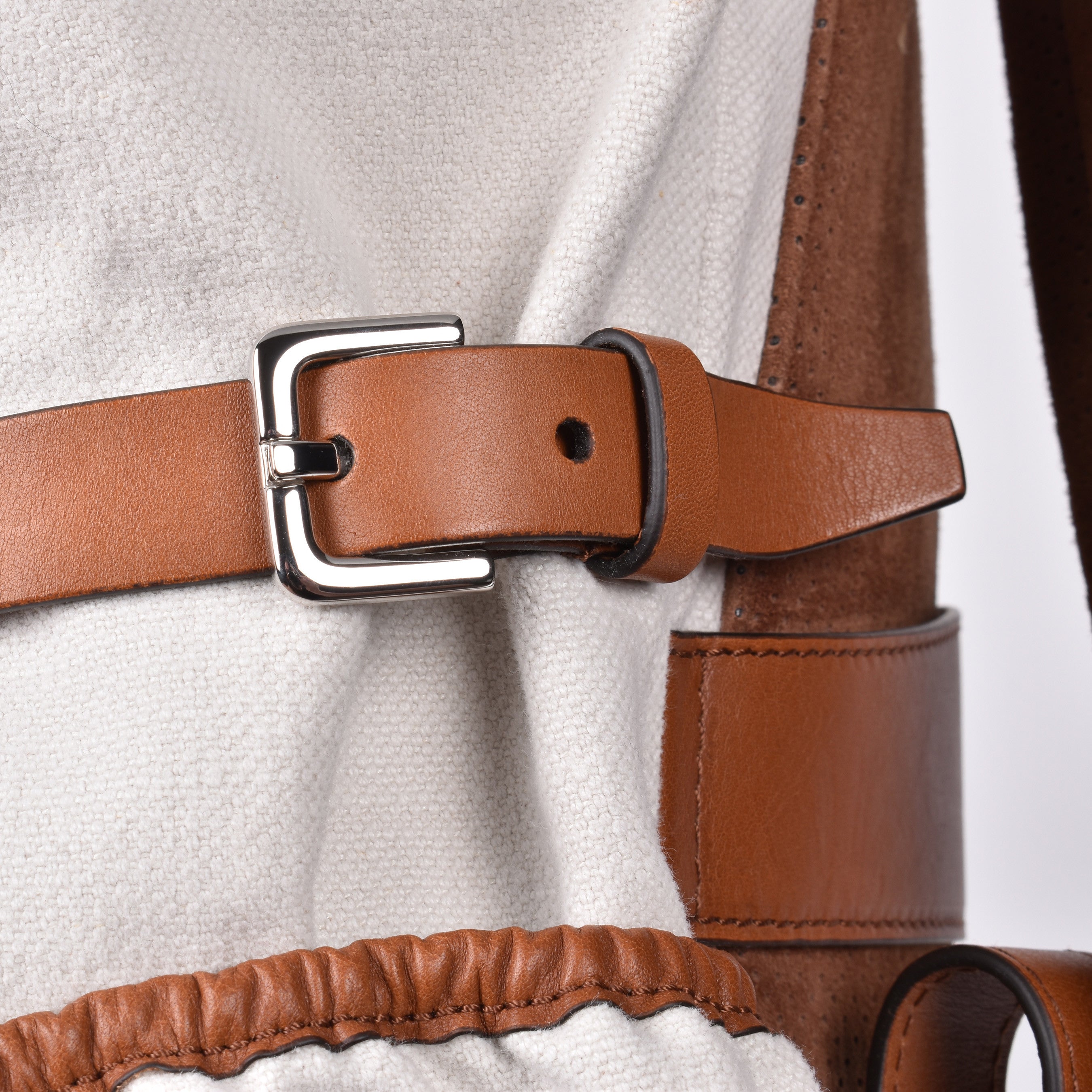 BRUNELLO CUCINELLI TWO TONE OFF WHITE TRAVELLER BACKPACK NEW