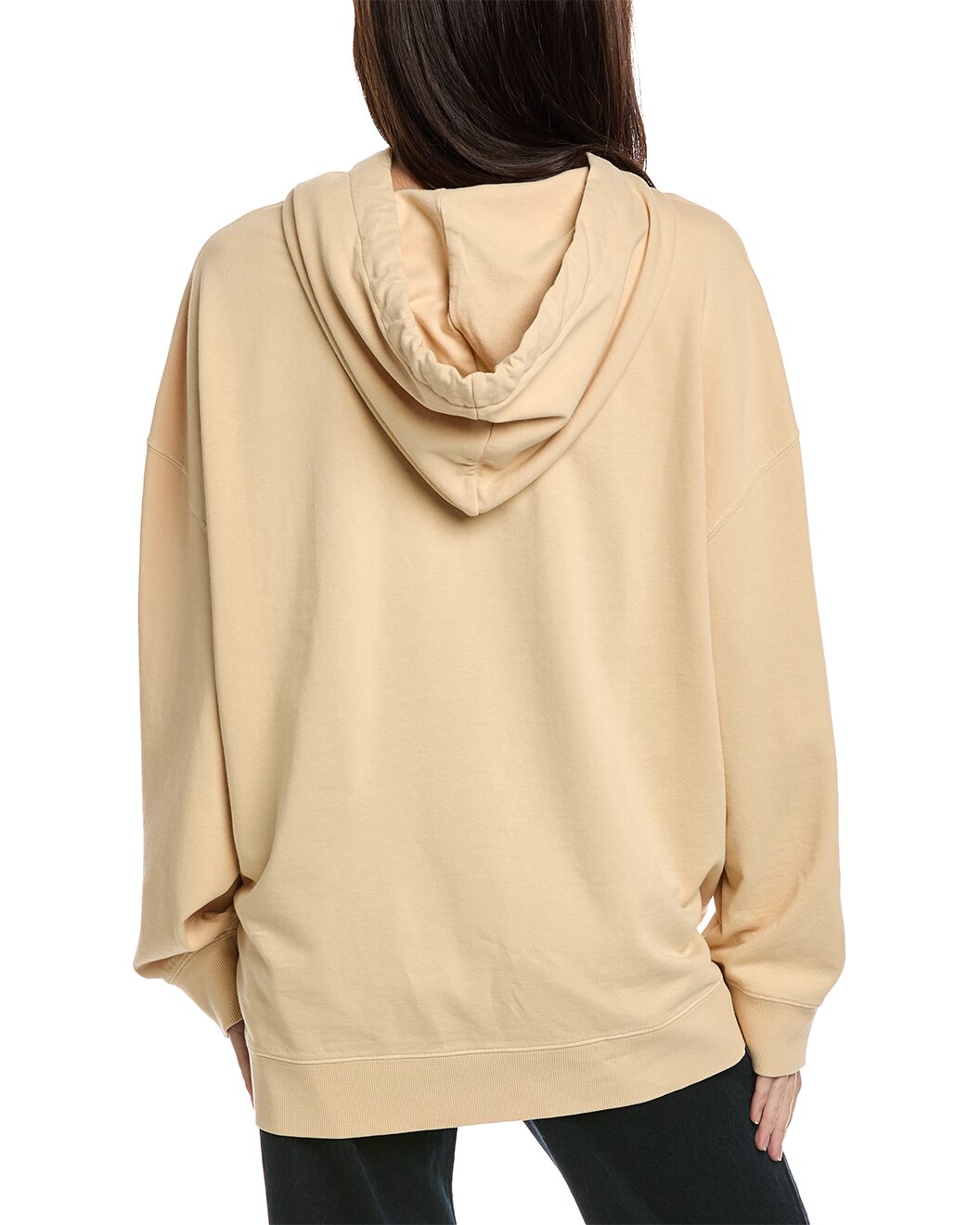 BRUNELLO CUCINELLI WOMEN'S BEIGE HOODED SWEATSHIRT WITH PRINT