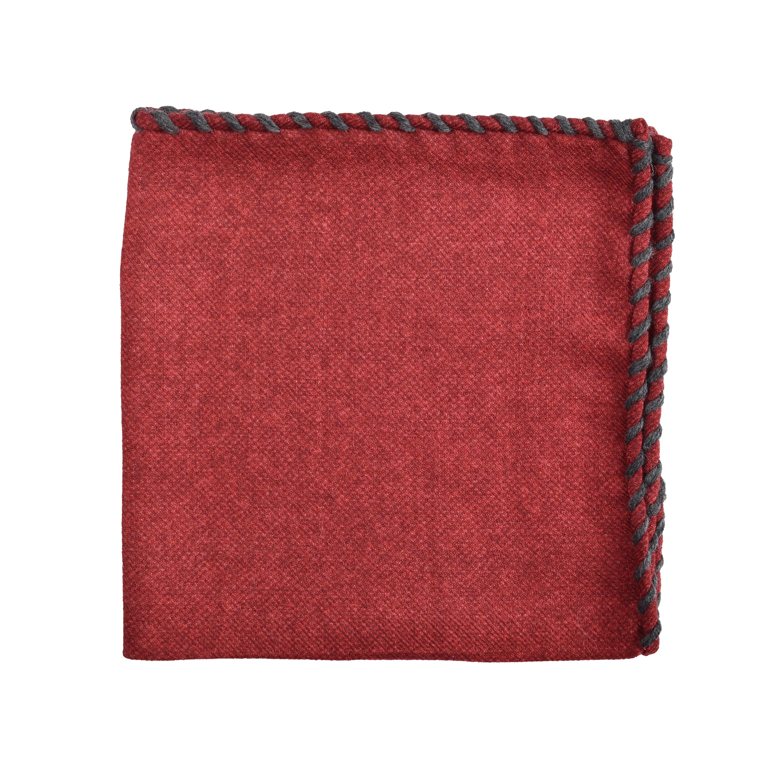 BRUNELLO CUCINELLI MEN'S 100% WOOL TWO TONE POCKET SQUARE