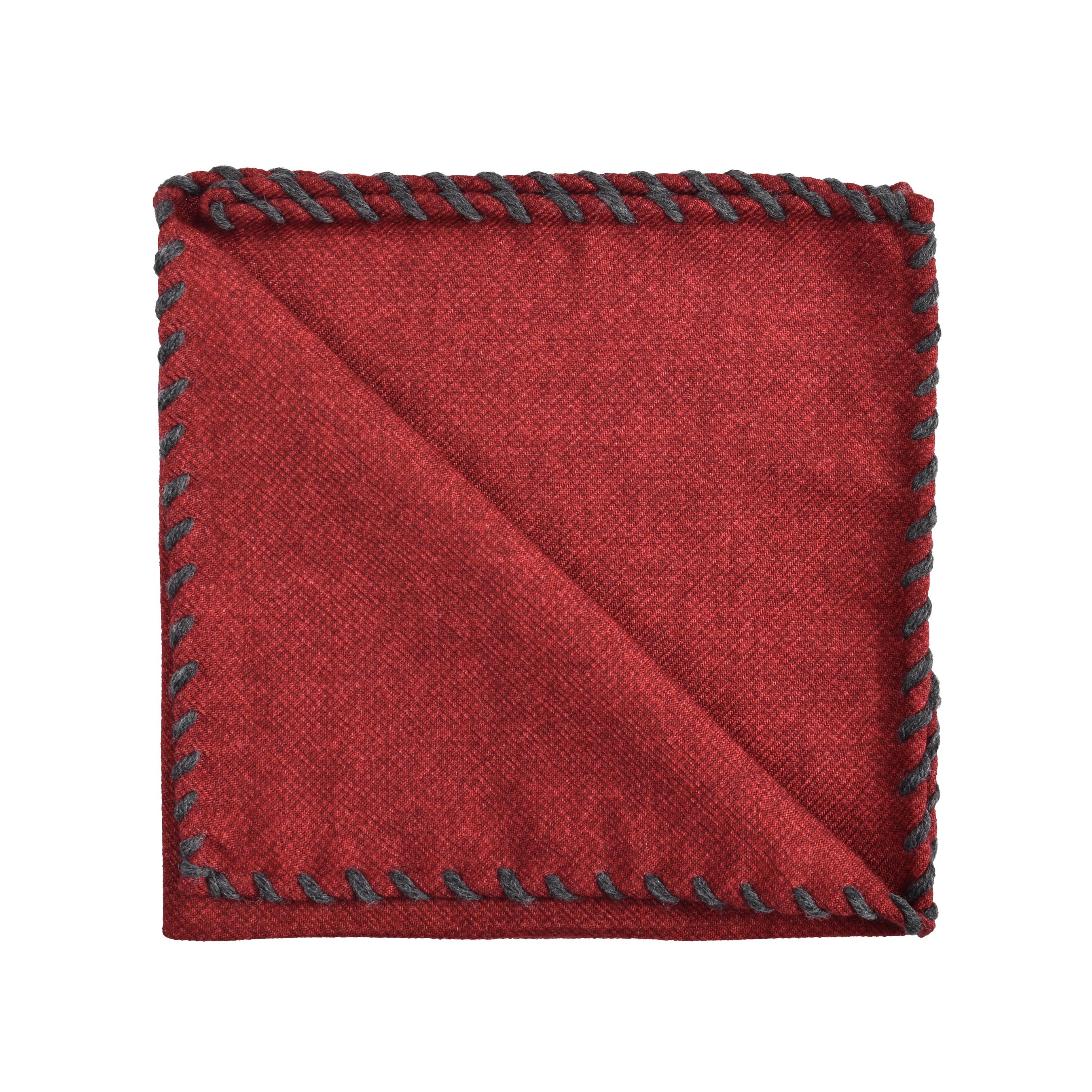 BRUNELLO CUCINELLI MEN'S 100% WOOL TWO TONE POCKET SQUARE
