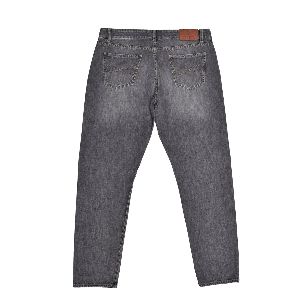 BRUNELLO CUCINELLI MEN'S FADED GREY TRADITIONAL JEANS