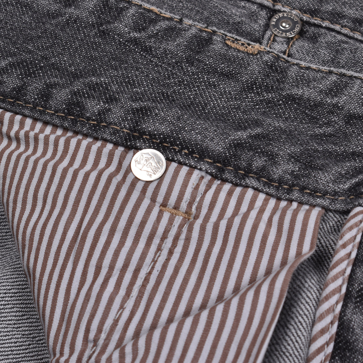 BRUNELLO CUCINELLI MEN'S FADED GREY TRADITIONAL JEANS