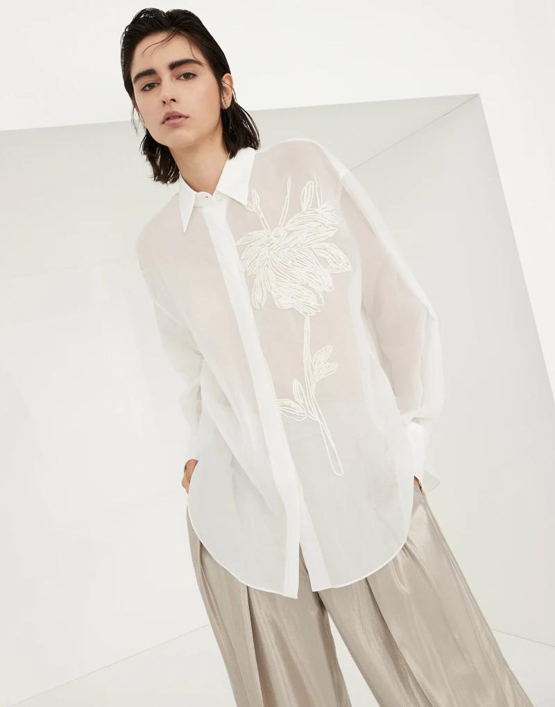 BRUNELLO CUCINELLI WOMEN'S SHIRT MH911NP116_C100 NWT