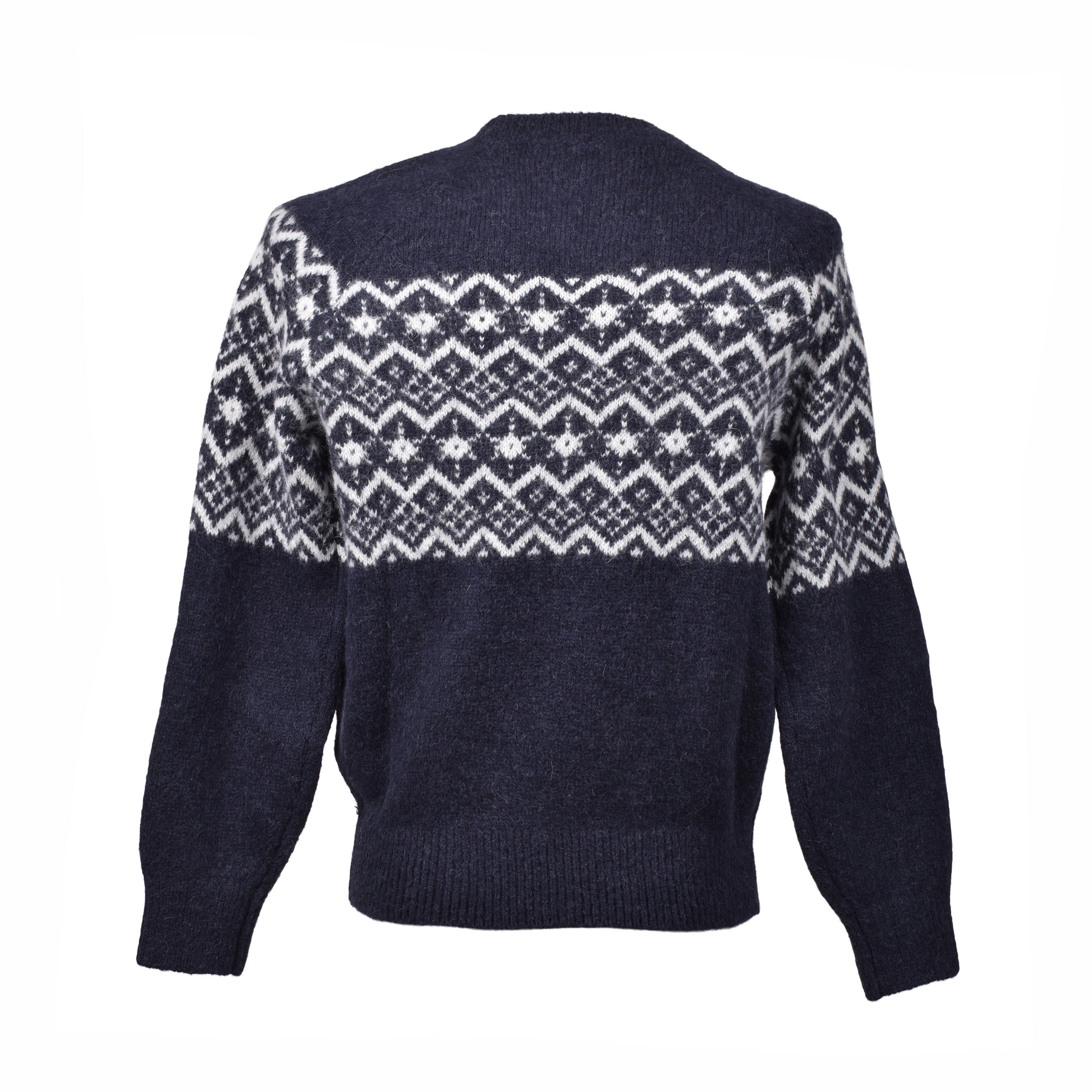 BRUNELLO CUCINELLI MEN'S TWO TONE CREW NECK NAVY BLUE SWEATER / PULLOVER