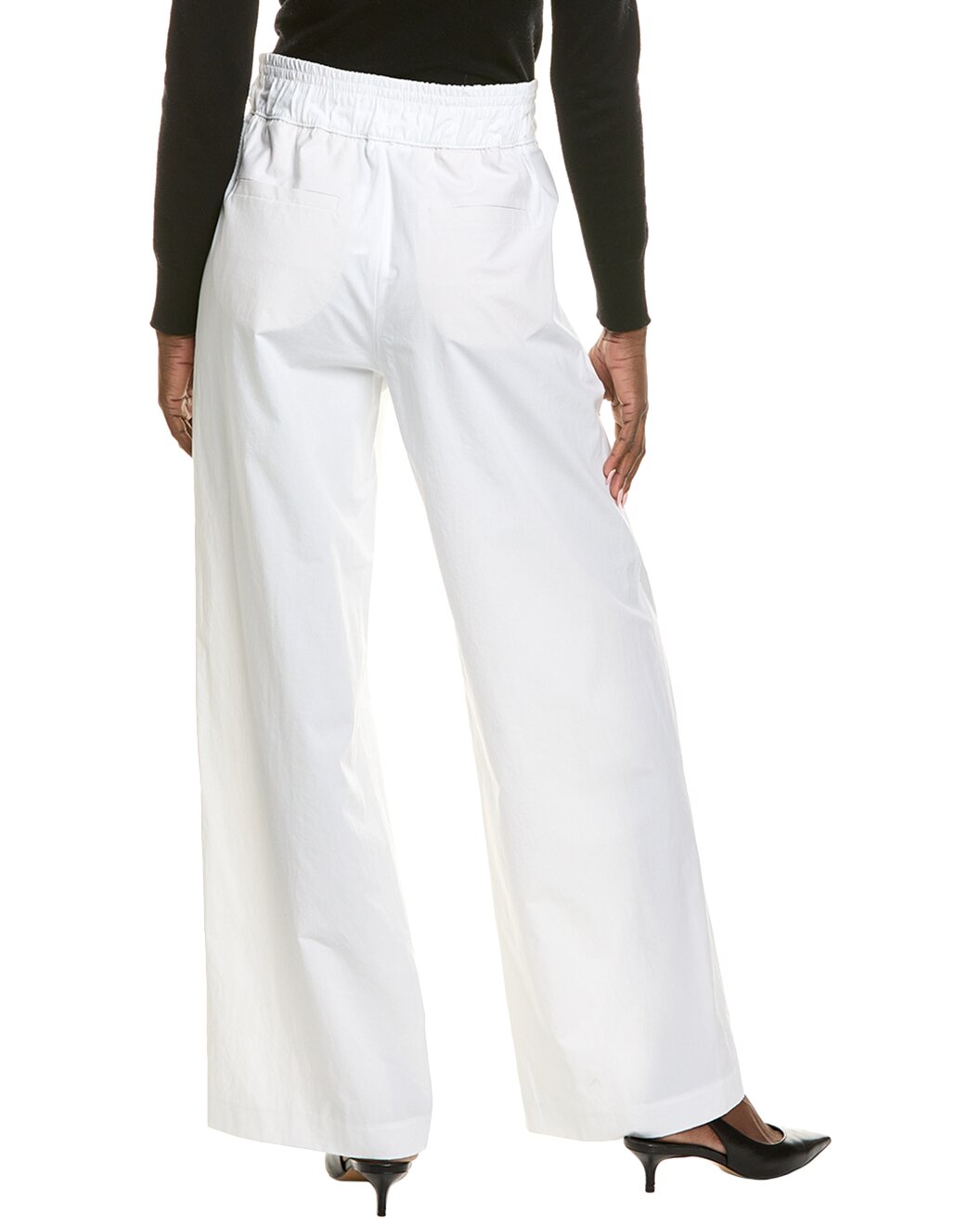 BRUNELLO CUCINELLI WOMEN'S WHITE WIDE LEG TROUSERS