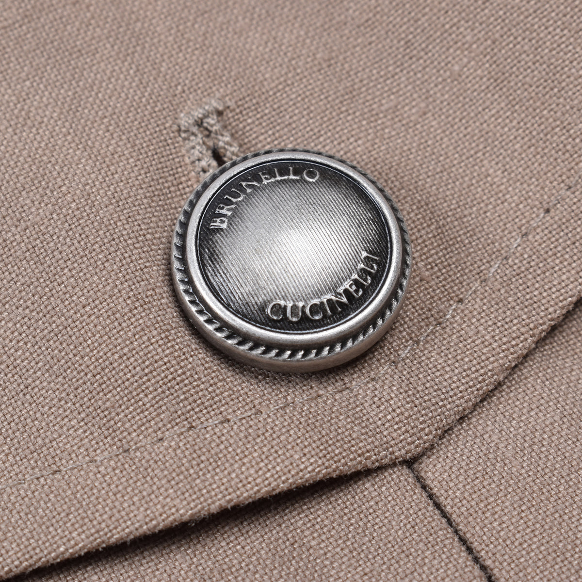 BRUNELLO CUCINELLI MEN'S LIGHT BROWN LINEN JACKET