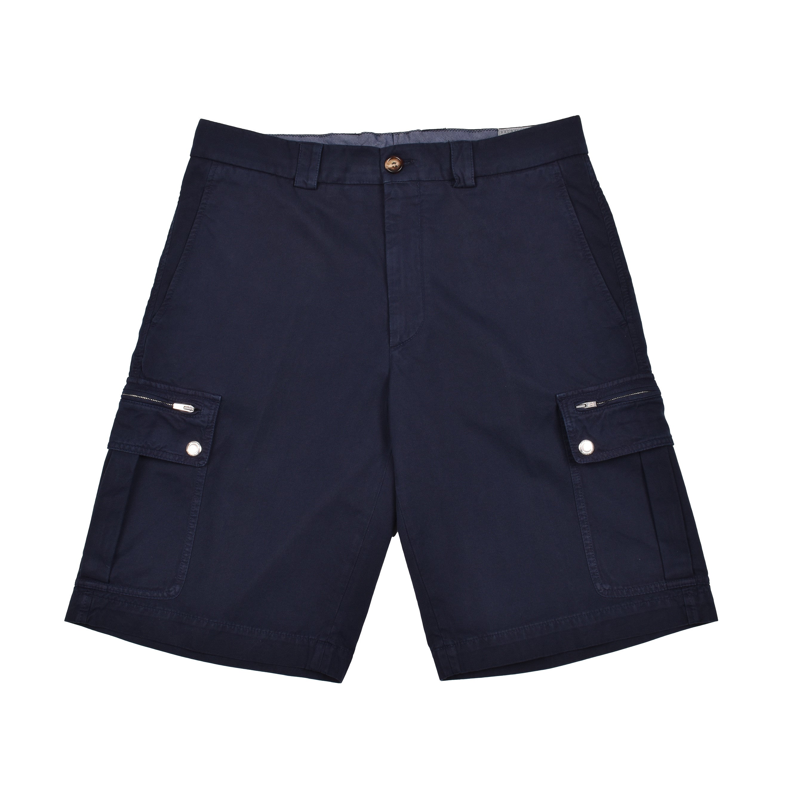 BRUNELLO CUCINELLI MEN'S NAVY COTTON CARGO SHORTS