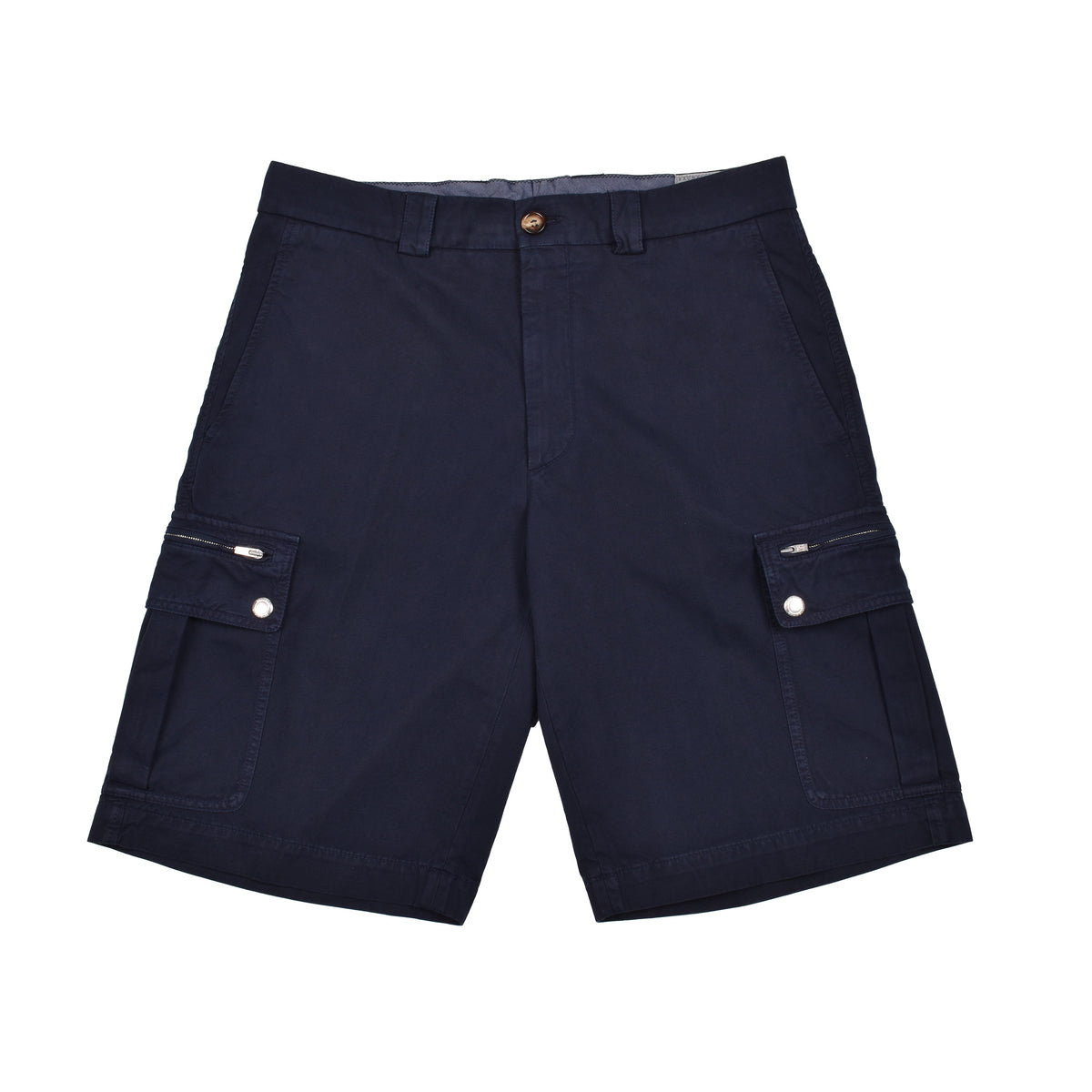 BRUNELLO CUCINELLI MEN'S NAVY COTTON CARGO SHORTS