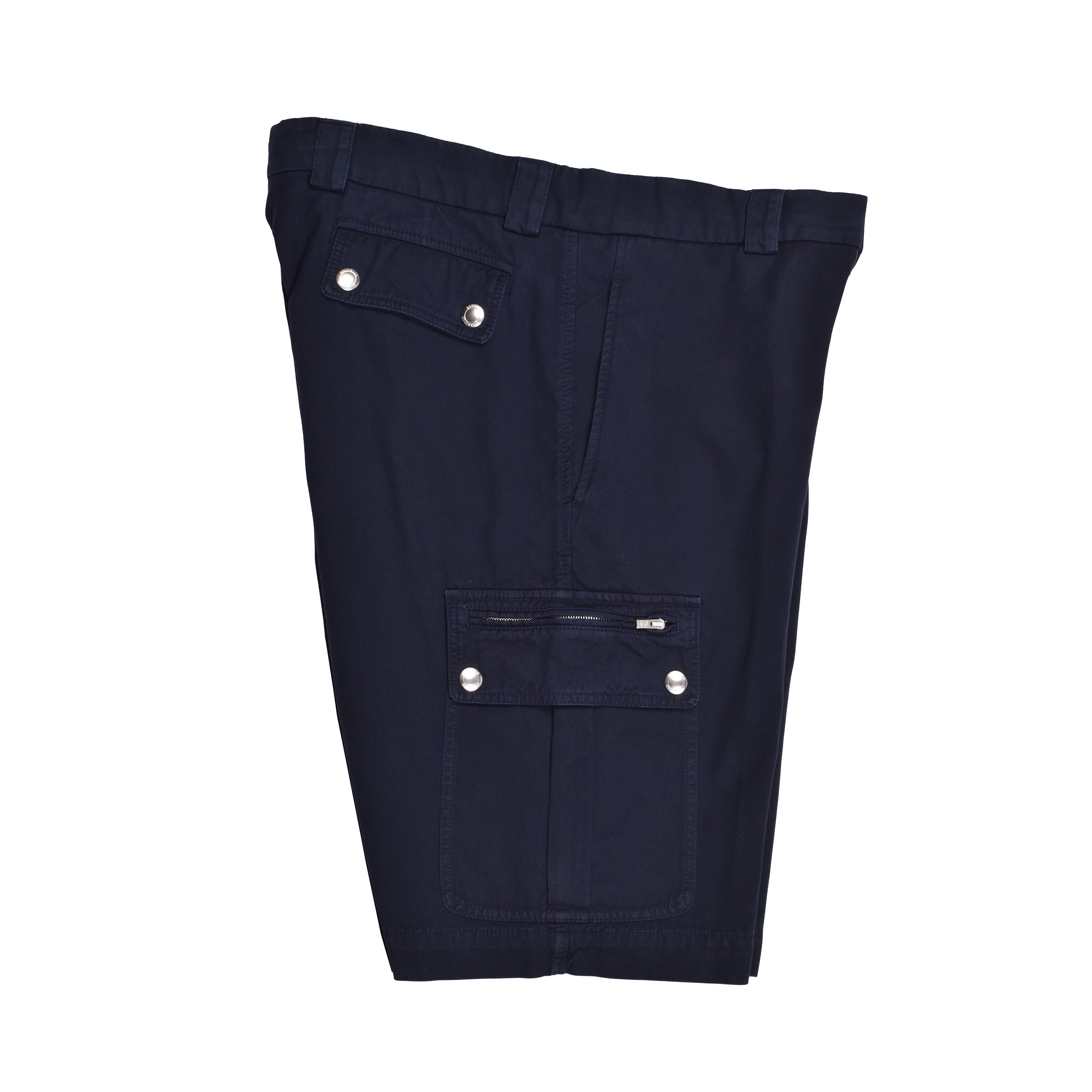 BRUNELLO CUCINELLI MEN'S NAVY COTTON CARGO SHORTS