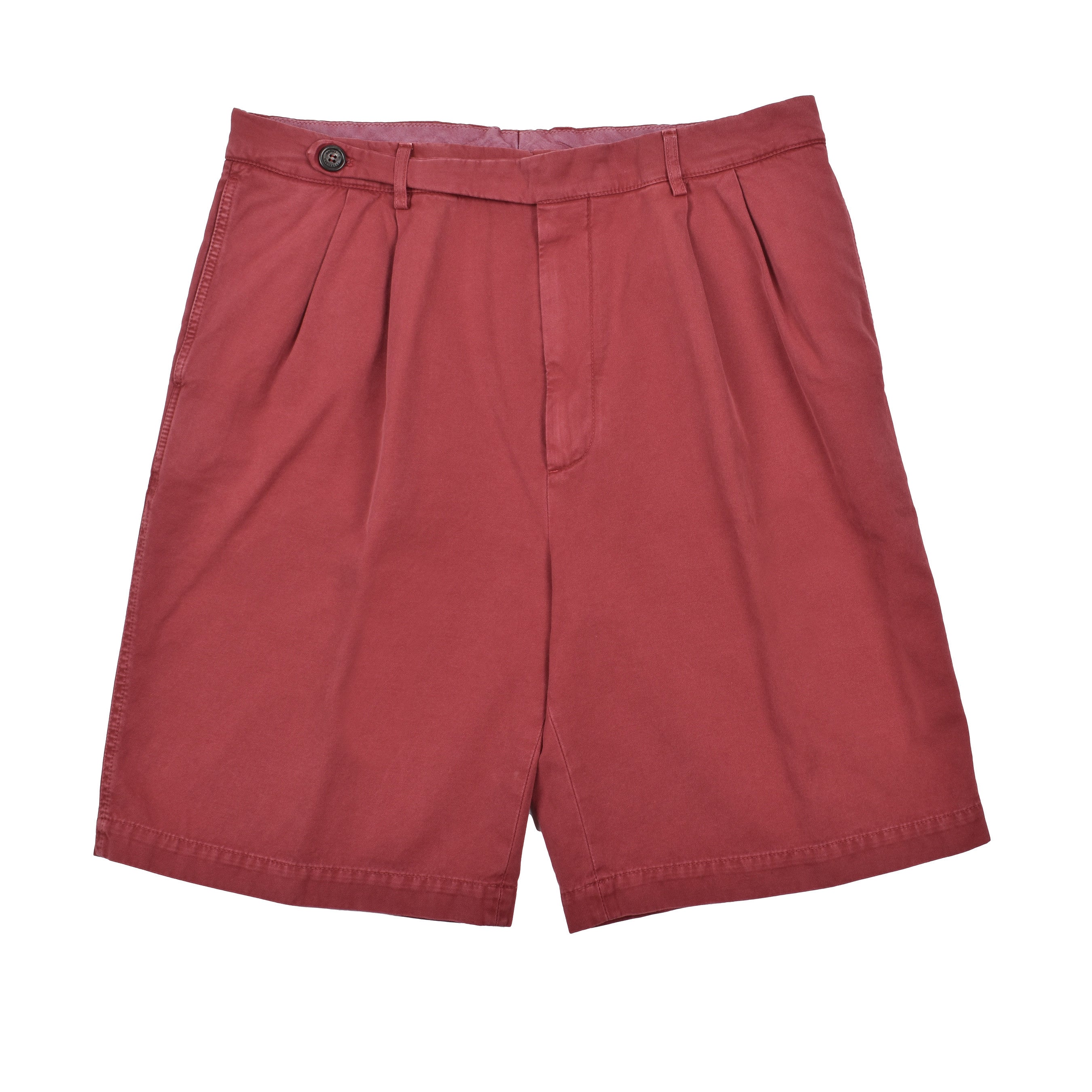 BRUNELLO CUCINELLI MEN'S RED TAILORED BERMUDA SHORTS