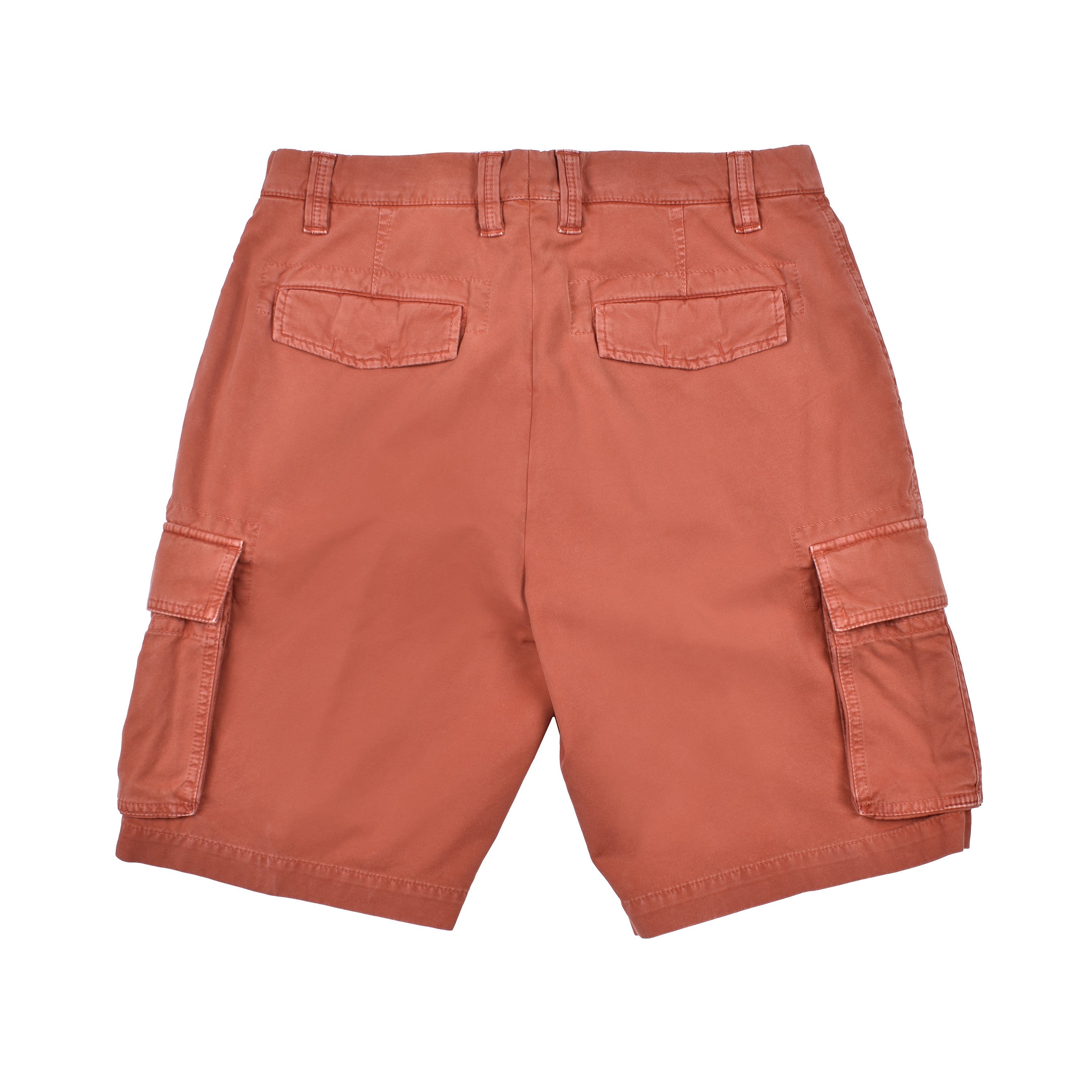 BRUNELLO CUCINELLI MEN'S RUST COTTON CARGO SHORTS