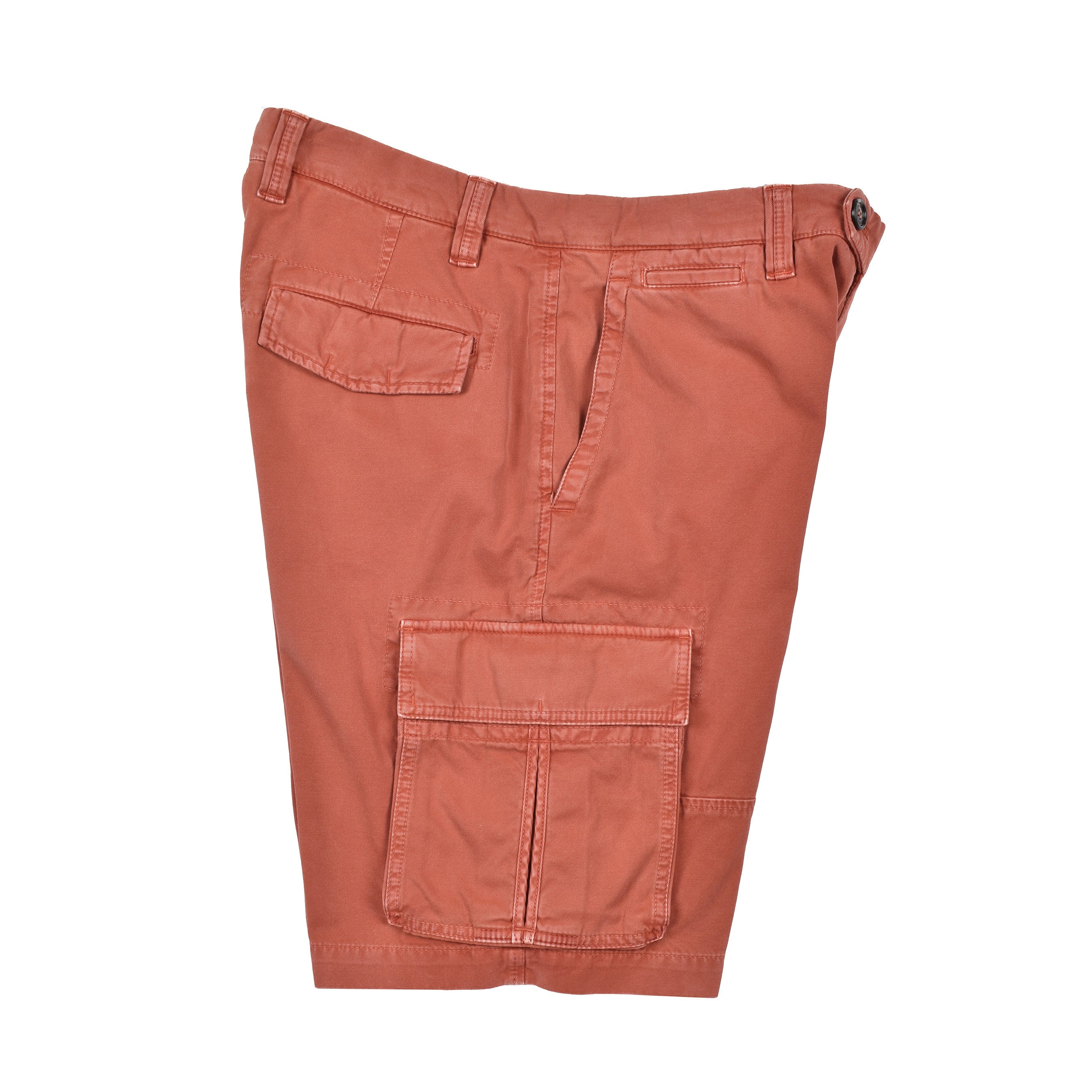BRUNELLO CUCINELLI MEN'S RUST COTTON CARGO SHORTS