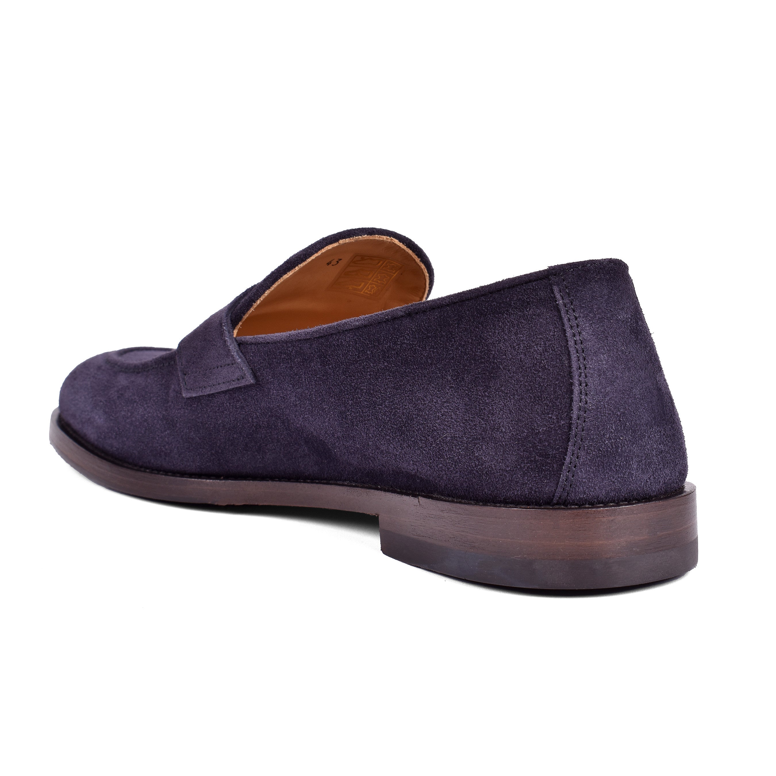 BRUNELLO CUCINELLI MEN'S BLUE SUEDE LEATHER LOAFERS