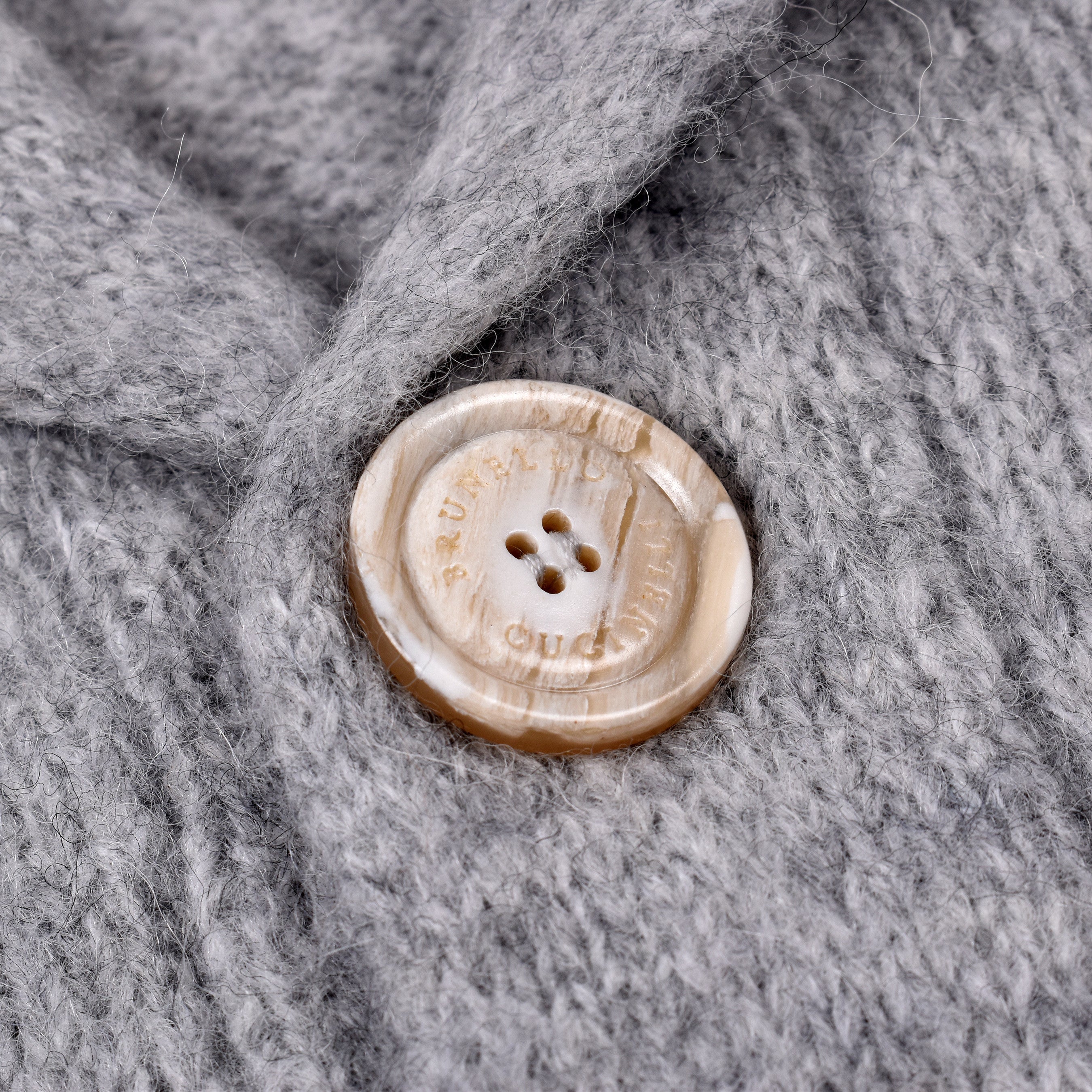 BRUNELLO CUCINELLI MEN'S PEARL GRAY ALPACA WOOL CARDIGAN