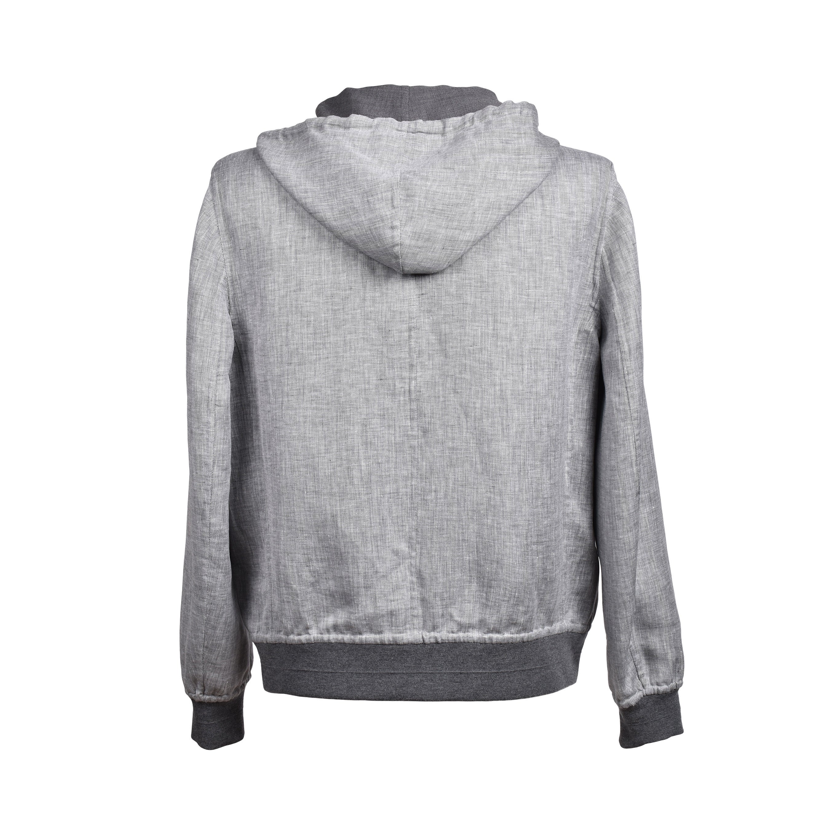 BRUNELLO CUCINELLI MEN'S LUXURIOUS TWO TONE REVERSIBLE HODDIE JACKET