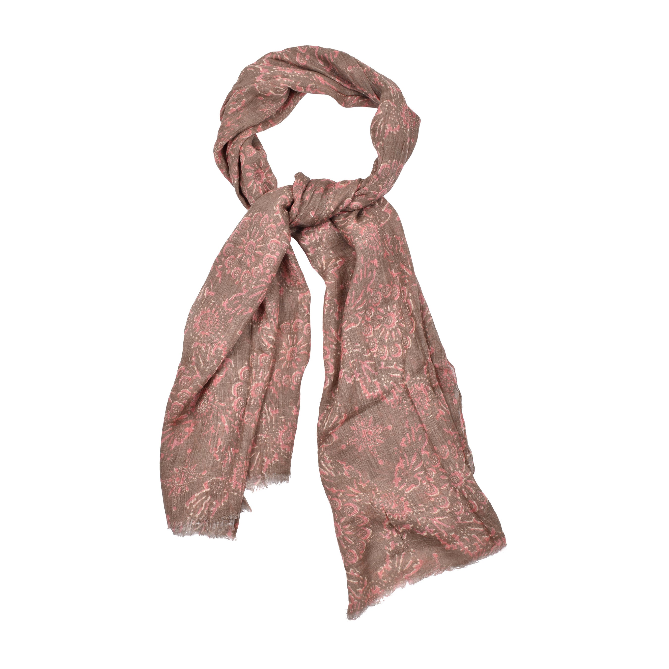 BRUNELLO CUCINELLI WOMEN'S 100% LINEN MULTI COLOR FLORAL SCARF