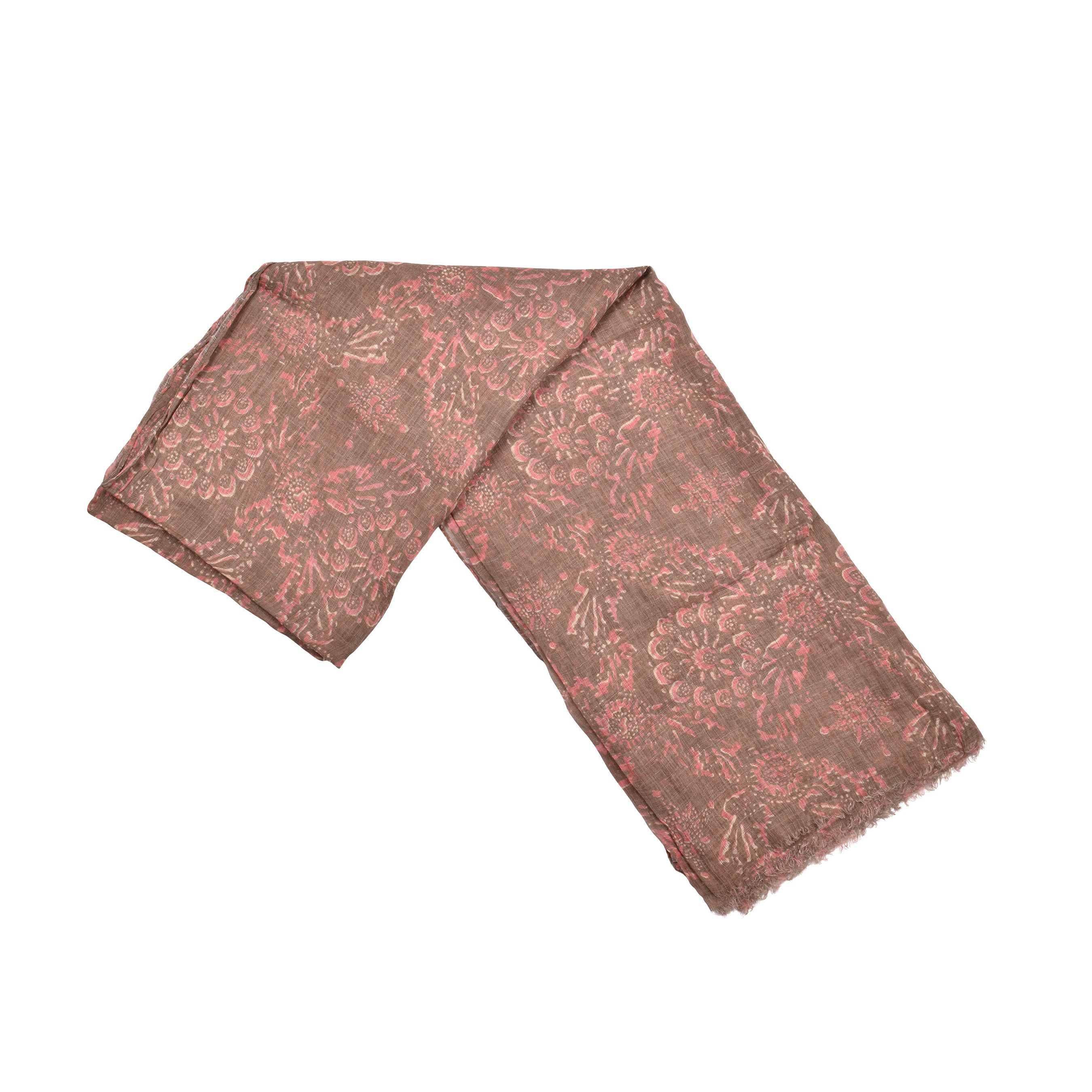 BRUNELLO CUCINELLI WOMEN'S 100% LINEN MULTI COLOR FLORAL SCARF