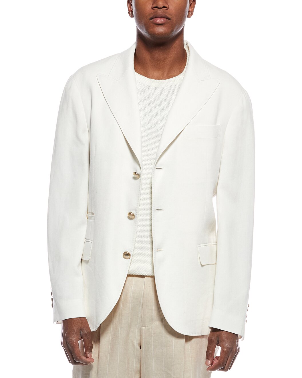 BRUNELLO CUCINELLI MEN'S PANAMA LINEN TAILORED BLAZER