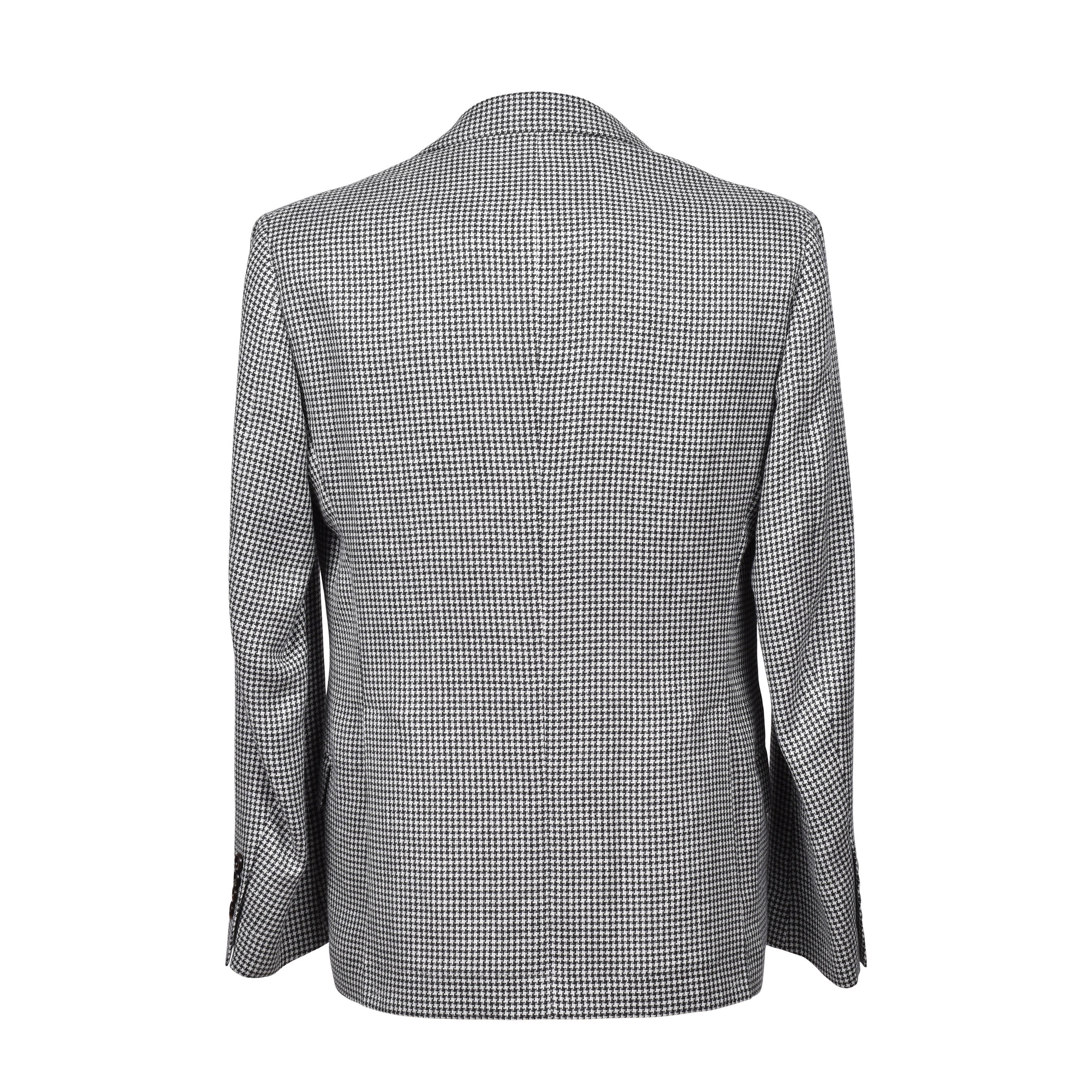 BRUNELLO CUCINELLI MEN'S GREY WOOL HOUNDSTOOTH SUIT