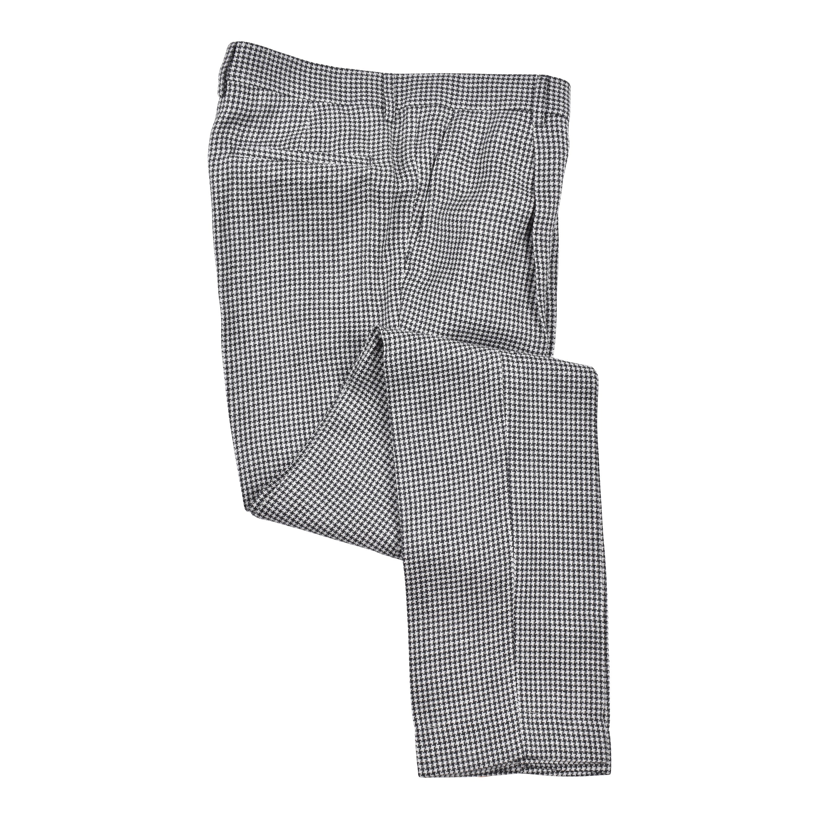 BRUNELLO CUCINELLI MEN'S GREY WOOL HOUNDSTOOTH SUIT