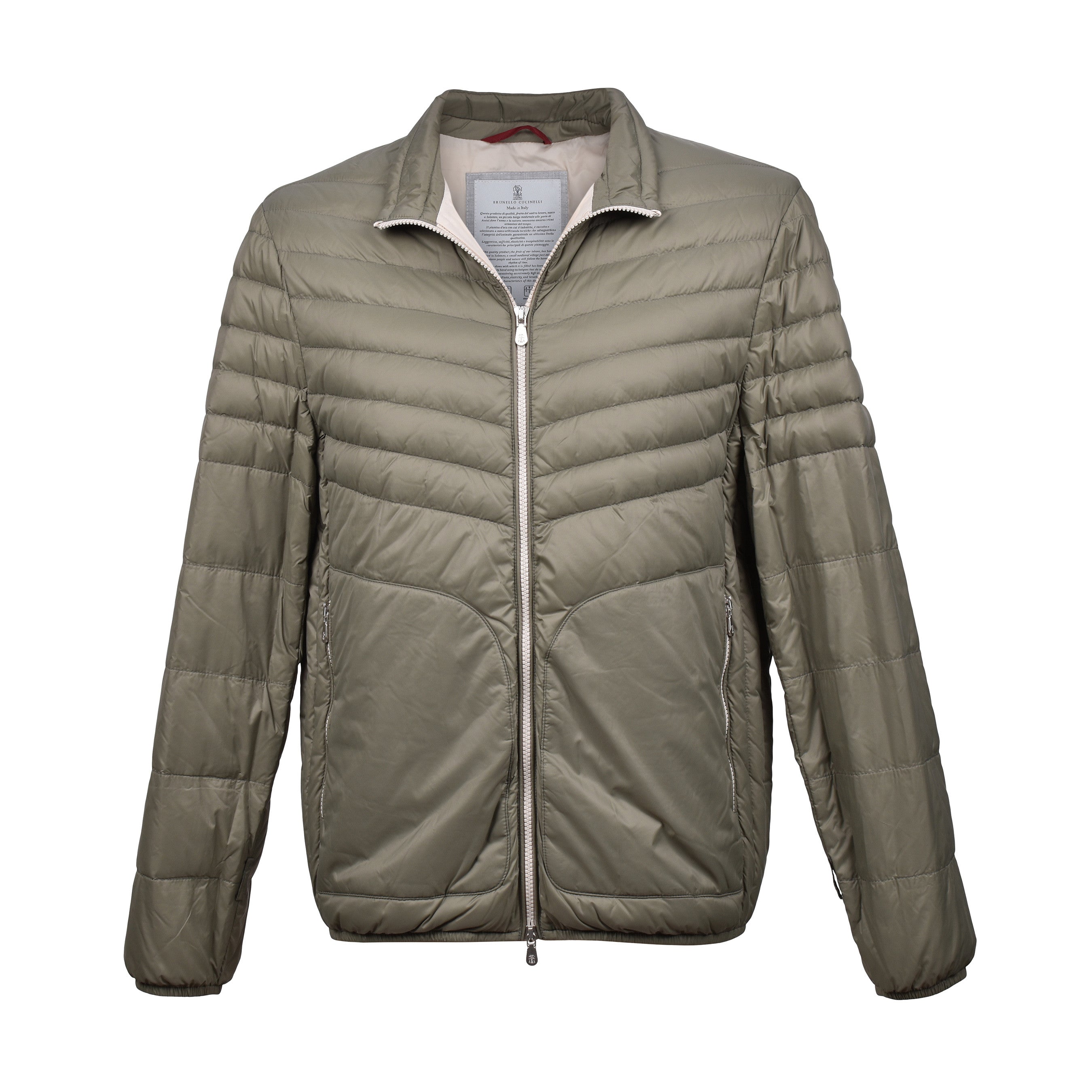 BRUNELLO CUCINELLI MEN'S COTTON BLEND REMOVABLE DUAL LAYER JACKET / OVERCOAT