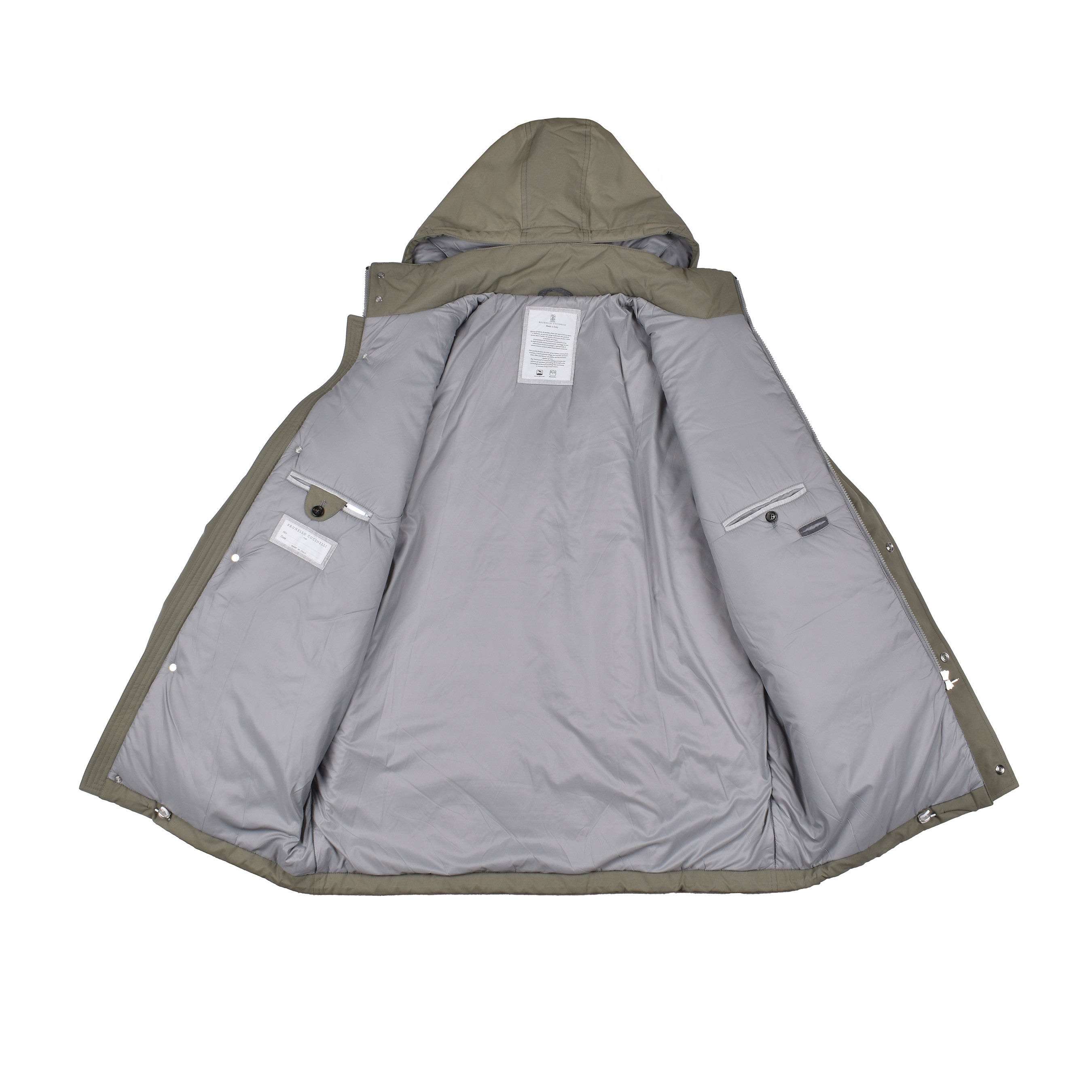 BRUNELLO CUCINELLI MEN'S SAGE GREEN DOWN FILLED PUFFER JACKET/PARKA