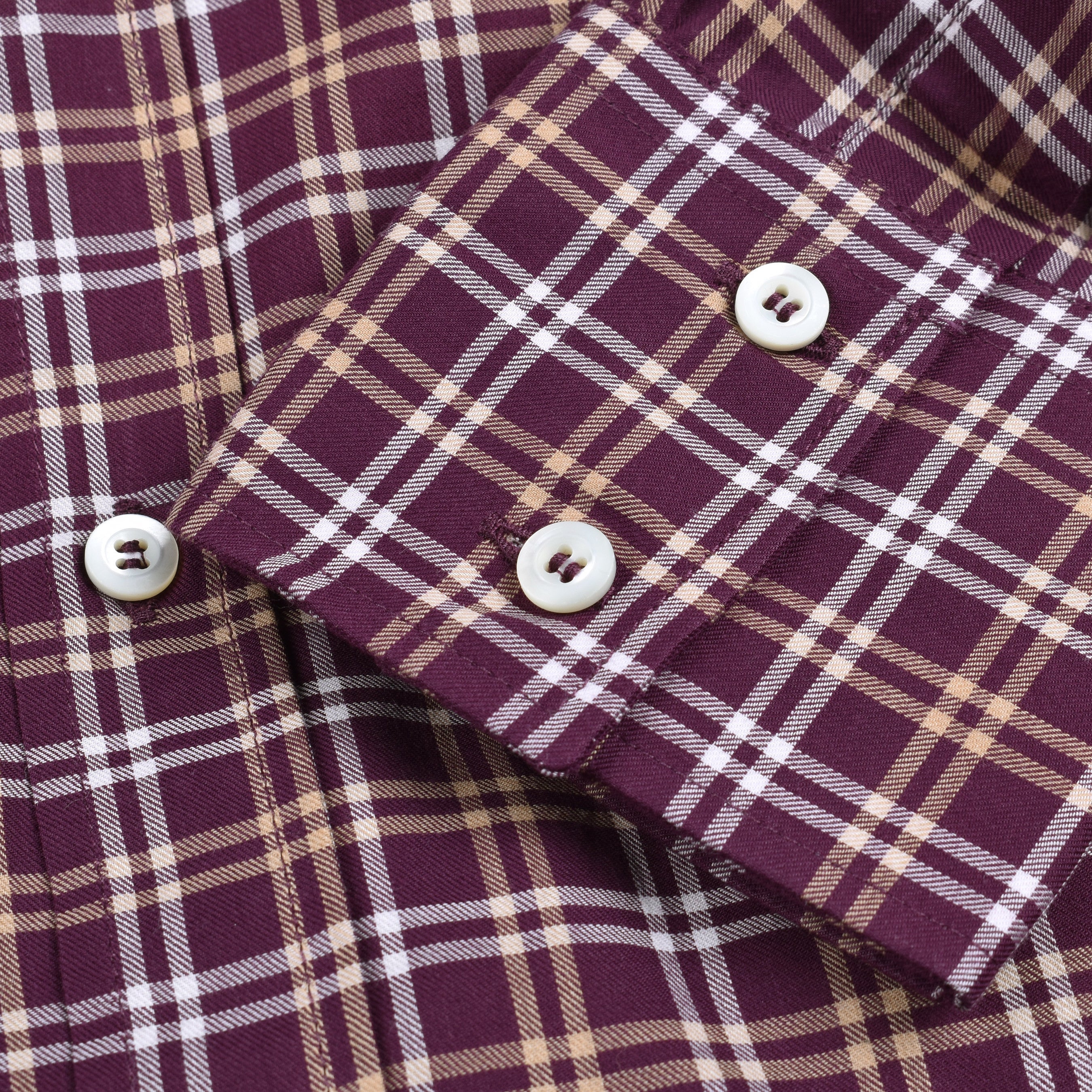 BRUNELLO CUCINELLI MEN'S PURPLE PLAID SLIM SHIRT