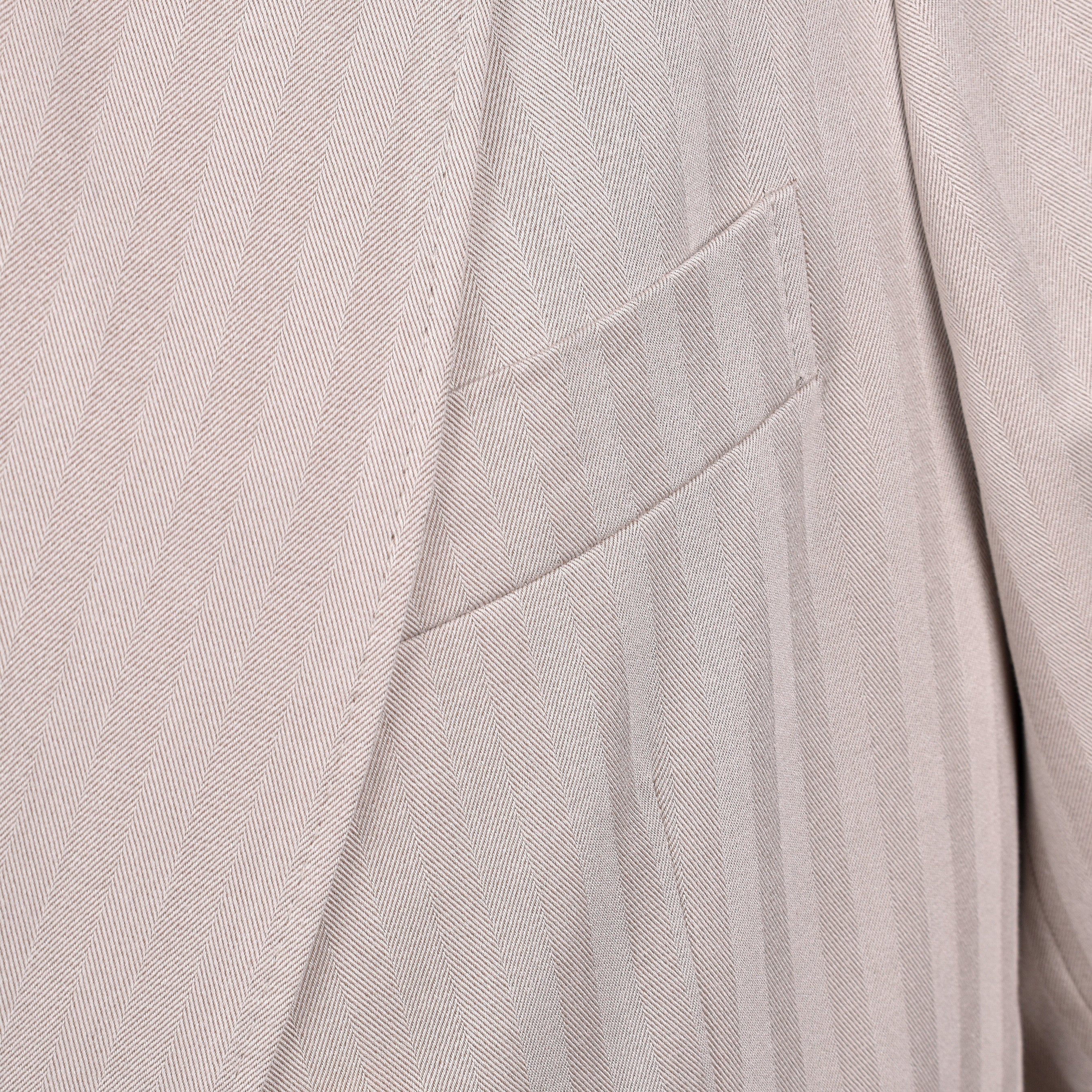 BRUNELLO CUCINELLI MEN'S TAUPE DOUBLE-BREASTED SUIT JACKET