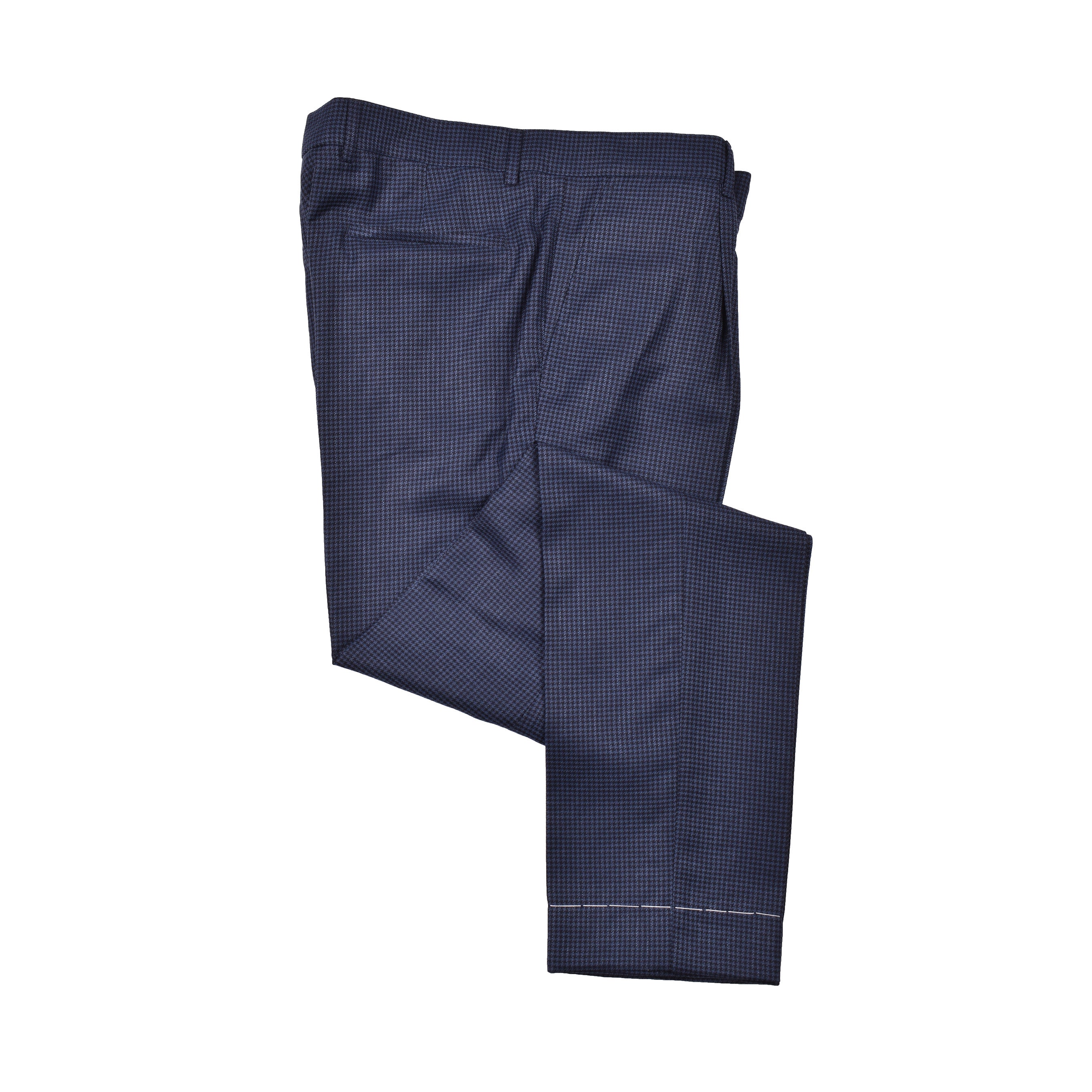 BRUNELLO CUCINELLI MEN'S BLUE WOOL LINEN DOUBLE-BREASTED SUIT