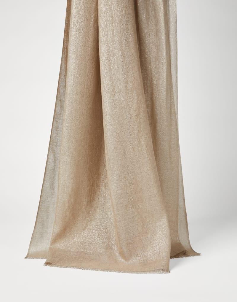 BRUNELLO CUCINELLI WOMEN'S LIGHT BEIGE WOOL SILK SCARF