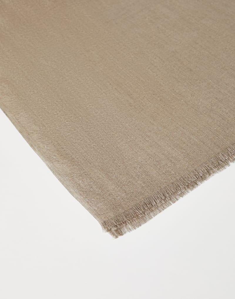 BRUNELLO CUCINELLI WOMEN'S LIGHT BEIGE WOOL SILK SCARF