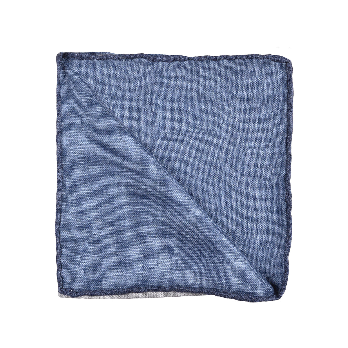 BRUNELLO CUCINELLI MEN'S GRAY AND NAVY PATTERNED POCKETSQUARE