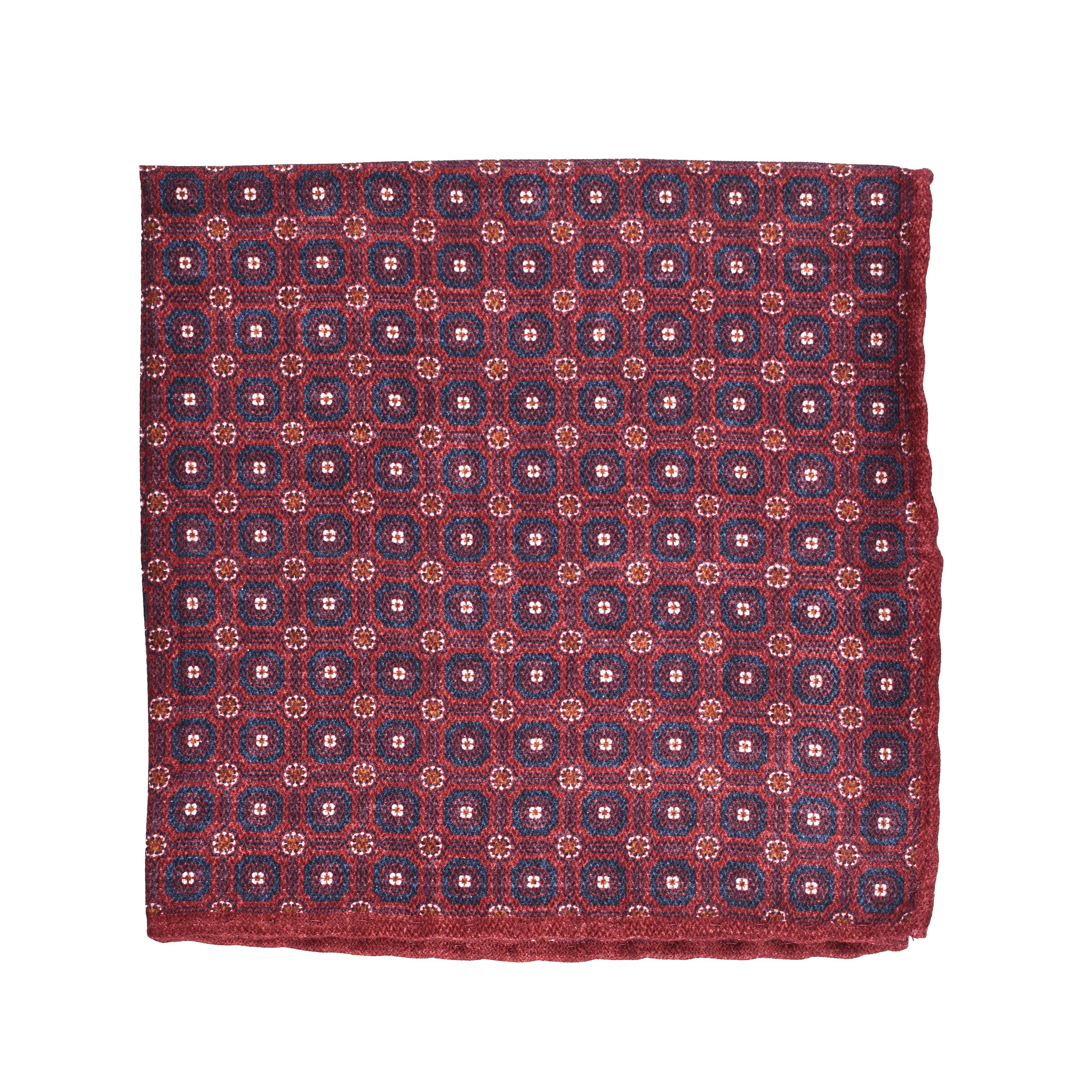 BRUNELLO CUCINELLI MEN'S 100% SILK TWO TONE GEOMETRIC POCKET SQUARE NEW