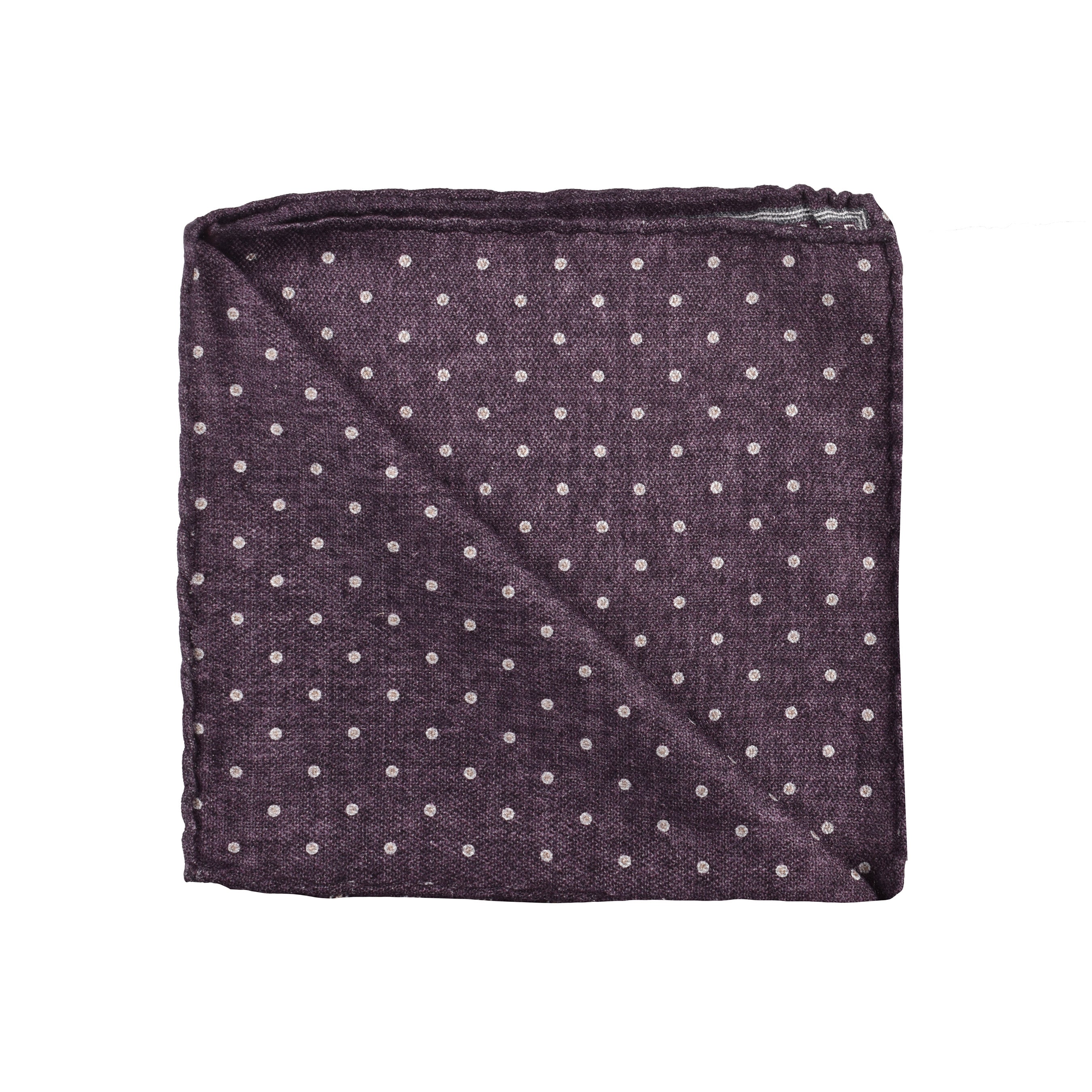 BRUNELLO CUCINELLI MEN'S PLUM SILK GEOMETRIC POCKET SQUARE