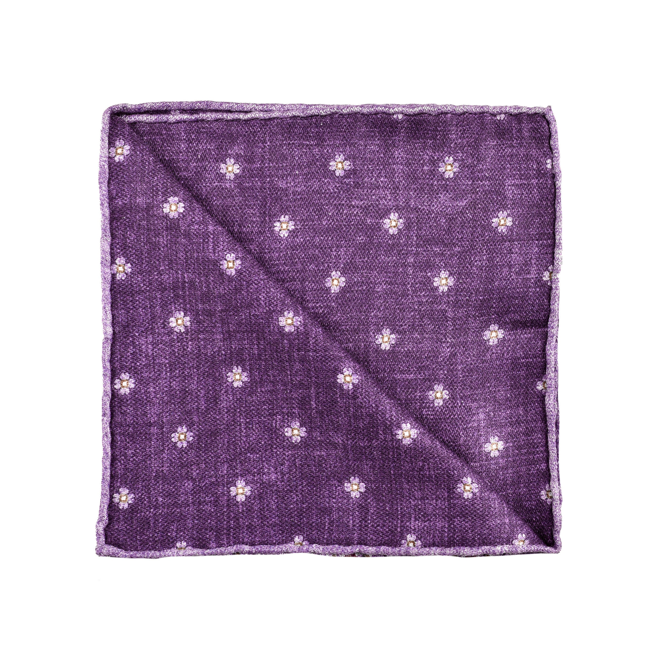 BRUNELLO CUCINELLI MEN'S 100% SILK TWO TONE GEOMETRIC POCKET SQUARE NEW