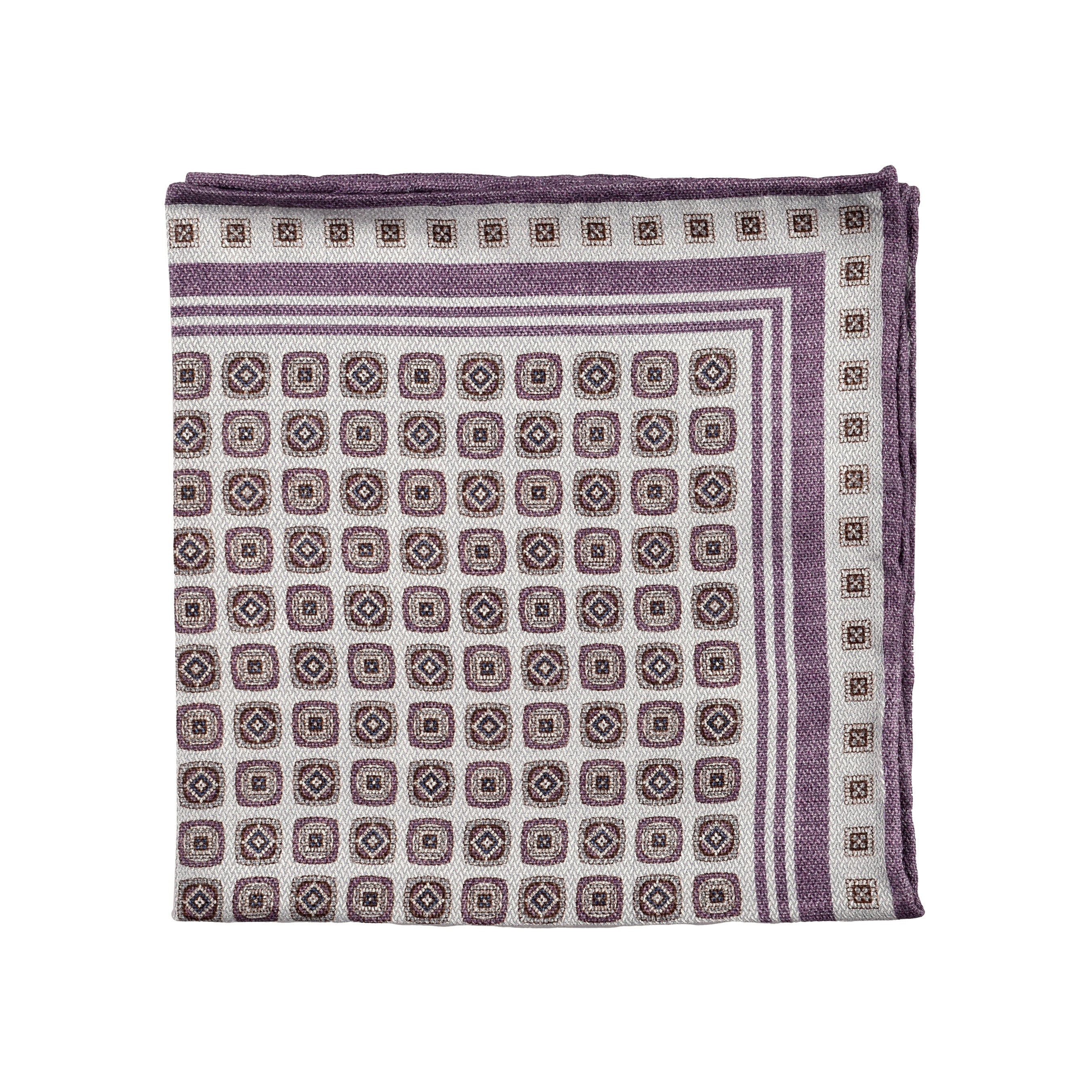 BRUNELLO CUCINELLI MEN'S 100% SILK GEOMETRIC POCKET SQUARE