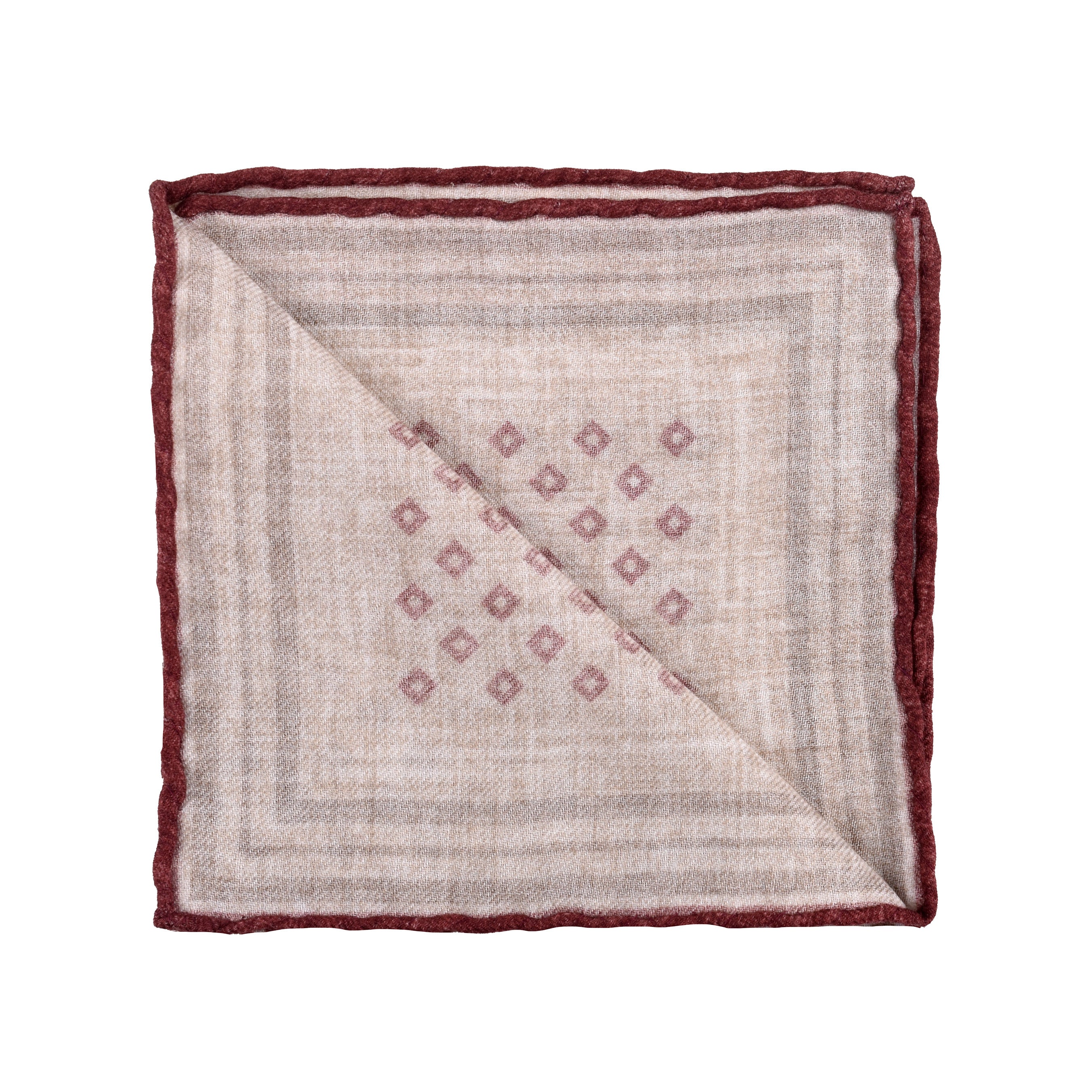 BRUNELLO CUCINELLI MEN'S 100% WOOL GEOMETRIC POCKET SQUARE