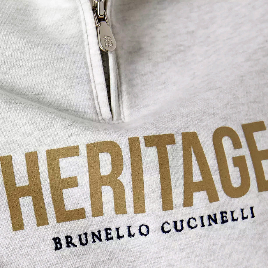 BRUNELLO CUCINELLI MEN'S PEARL QUARTER-ZIP SWEATSHIRT
