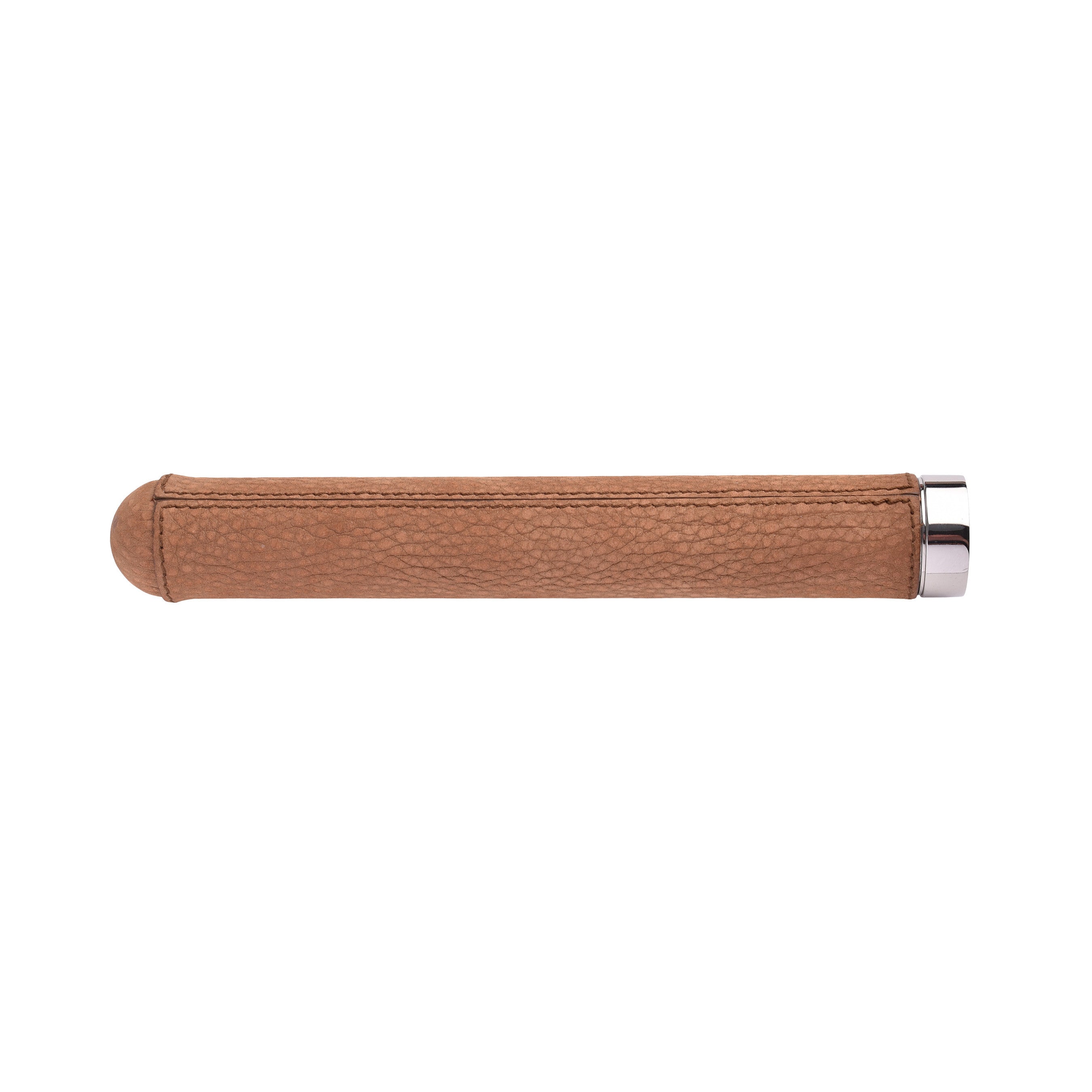 BRUNELLO CUCINELLI MEN'S TEXTURED LEATHER & STEEL SINGLE CIGAR HOLDER/CASE