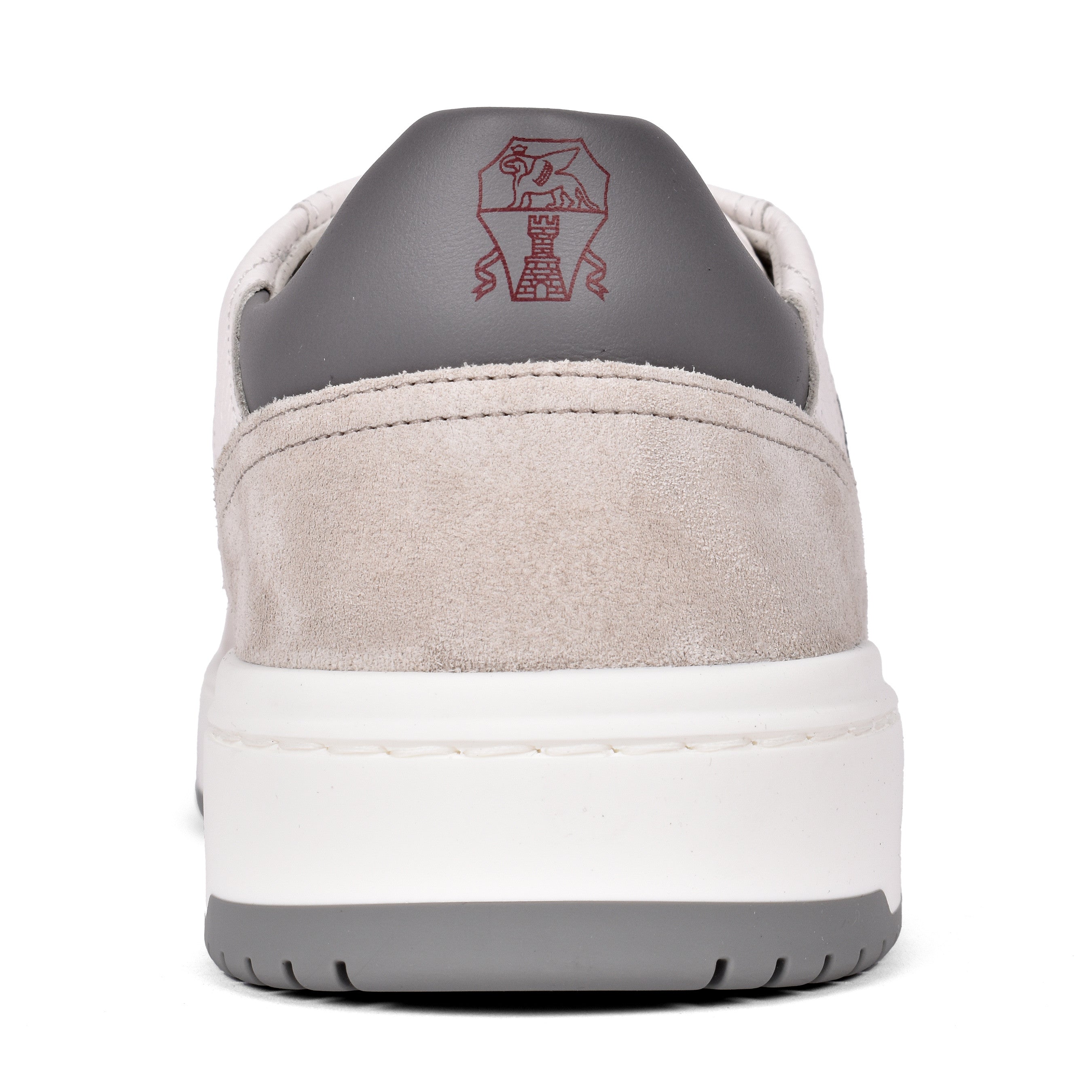 BRUNELLO CUCINELLI MEN'S LIGHT GREY LEATHER SNEAKERS