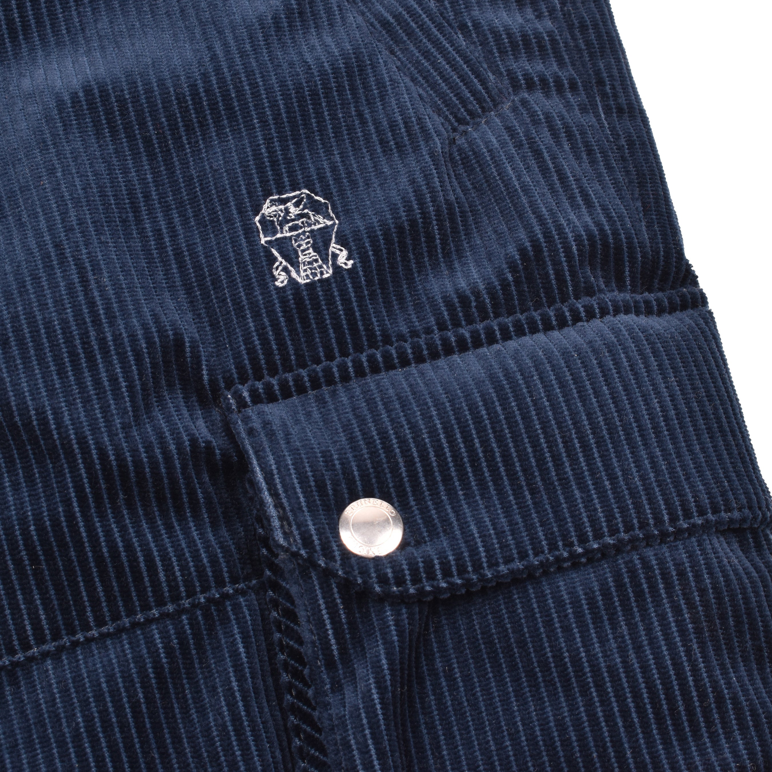 BRUNELLO CUCINELLI MEN'S NAVY CORDUROY CARGO SKI PANTS