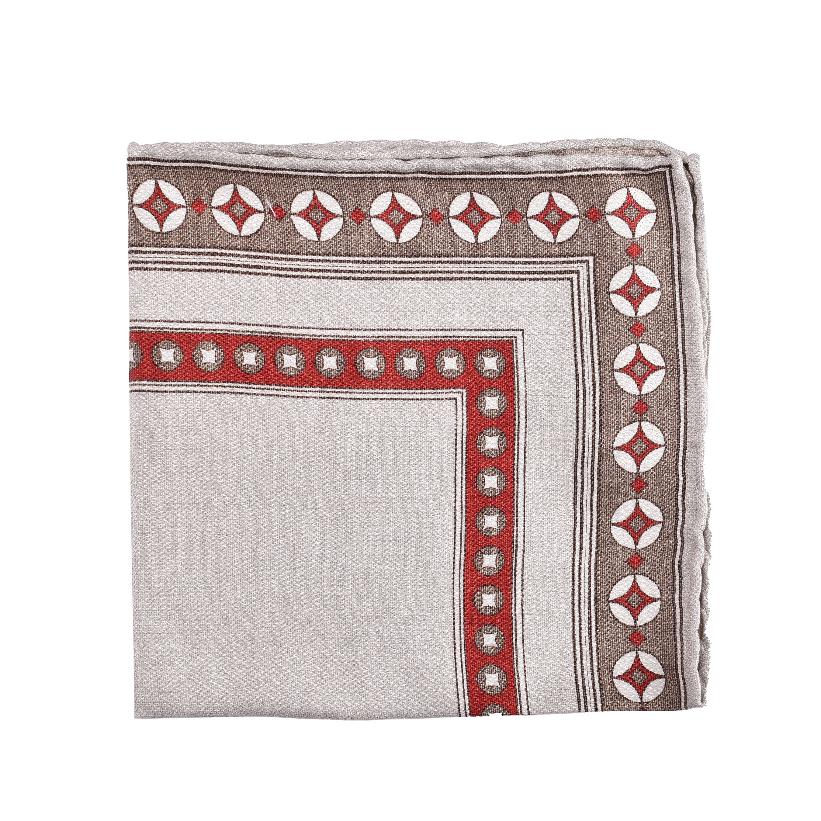 BRUNELLO CUCINELLI MEN'S TWO TONE SILK POCKET SQUARE