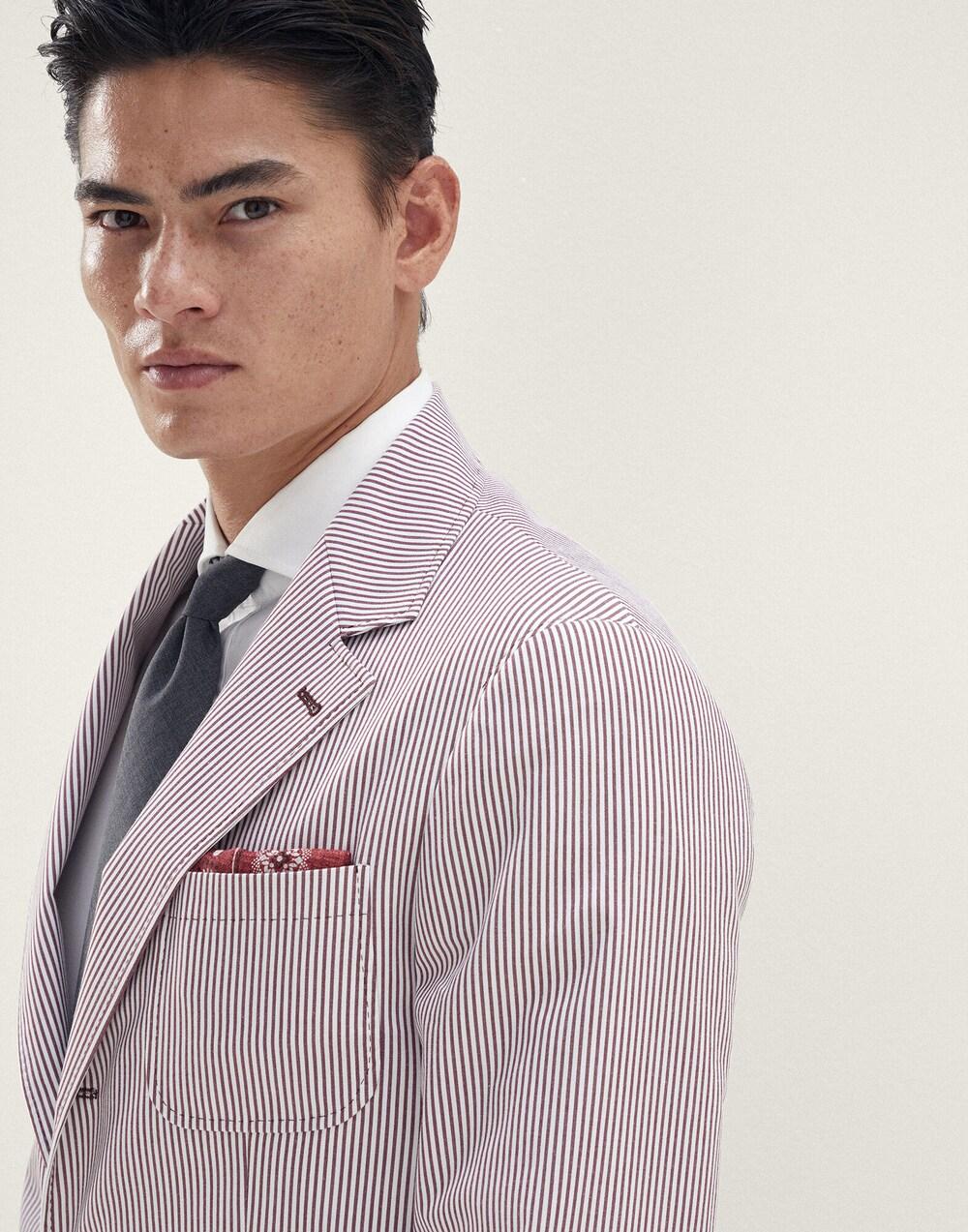 BRUNELLO CUCINELLI MEN'S BURGUNDY PATTERNED POCKETSQUARE