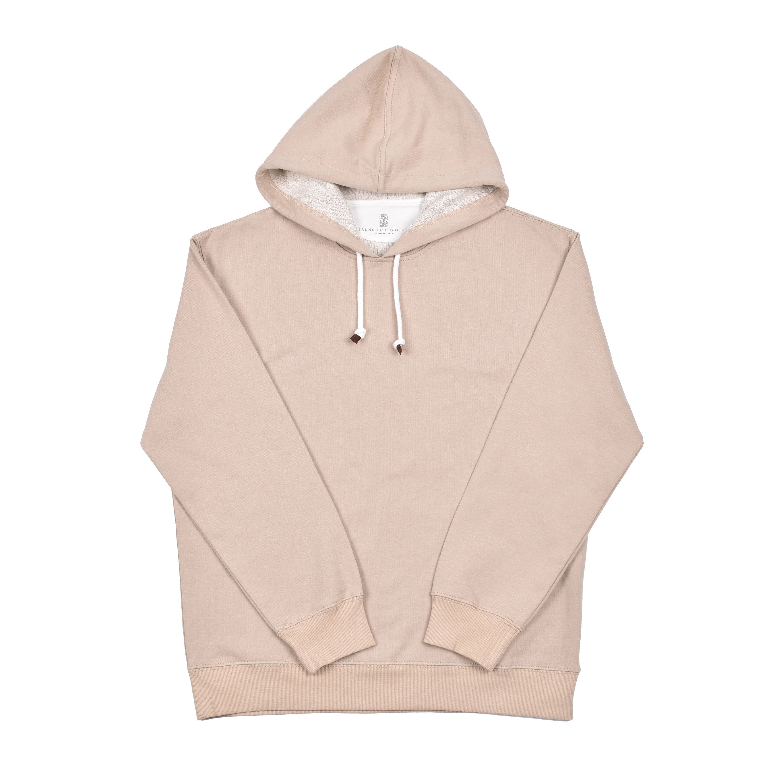 BRUNELLO CUCINELLI MEN'S CLAY COTTON HOODIE SWEATSHIRT