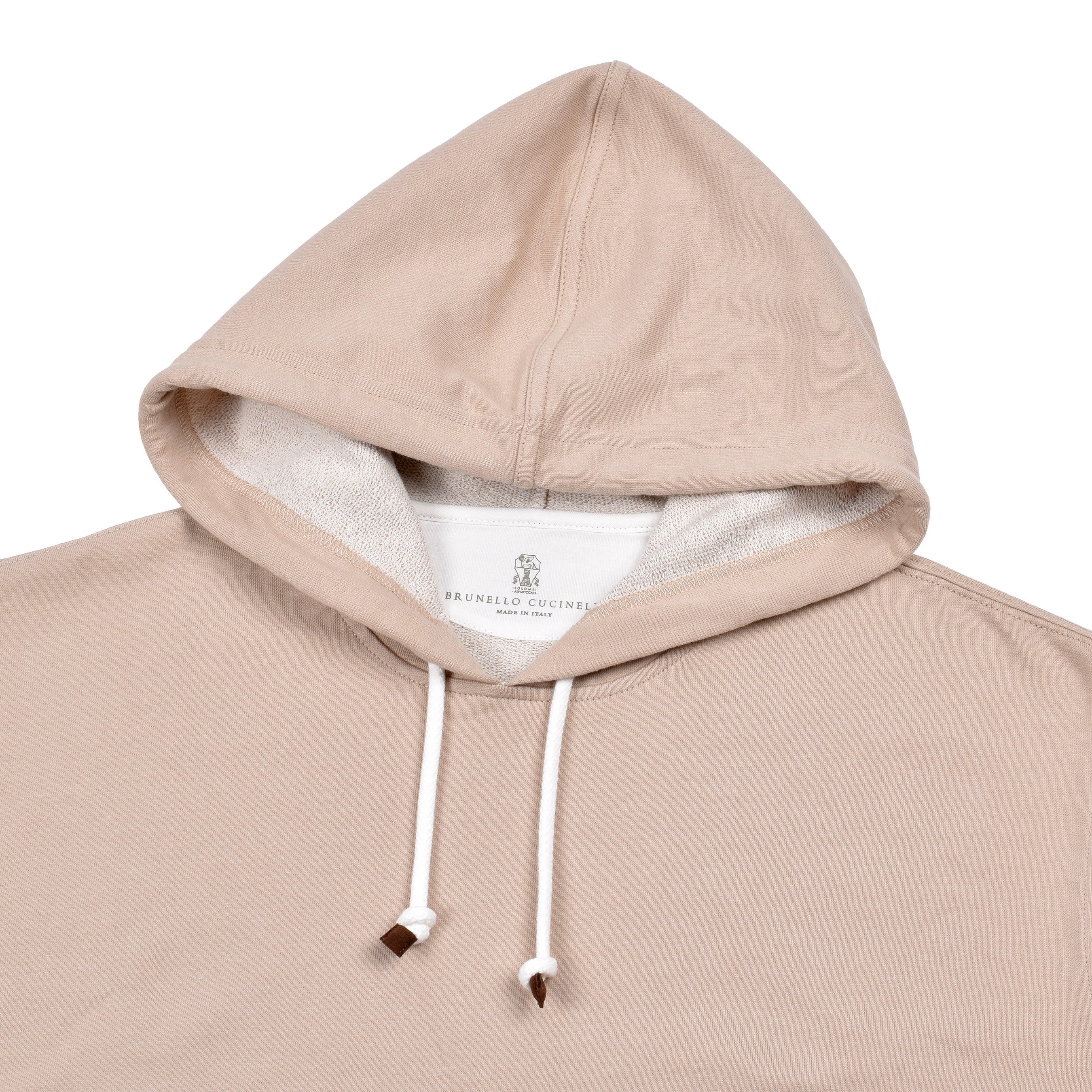 BRUNELLO CUCINELLI MEN'S CLAY COTTON HOODIE SWEATSHIRT