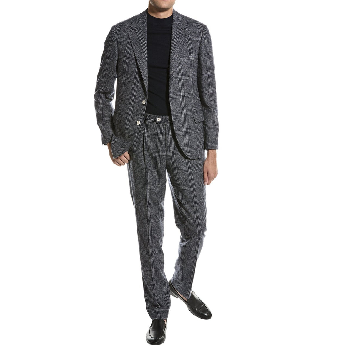 BRUNELLO CUCINELLI MEN'S GREY WOOL BLEND BLAZER