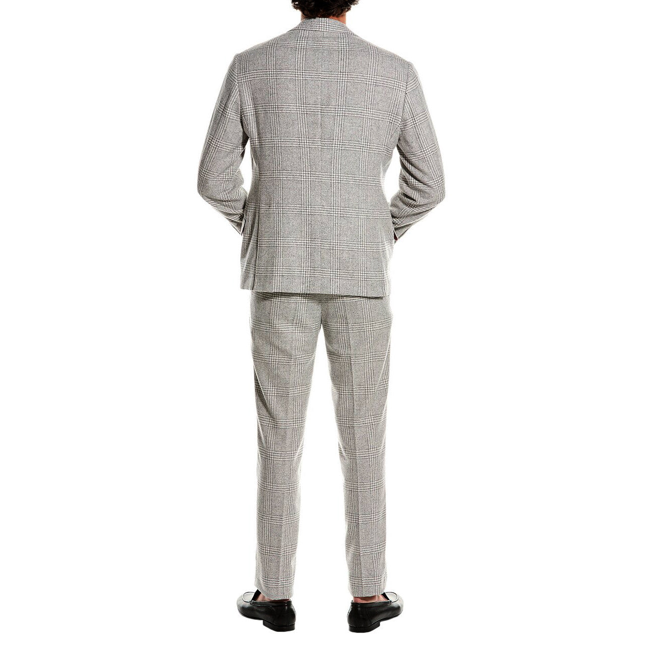 BRUNELLO CUCINELLI MEN'S LIGHT GREY WOOL SUIT
