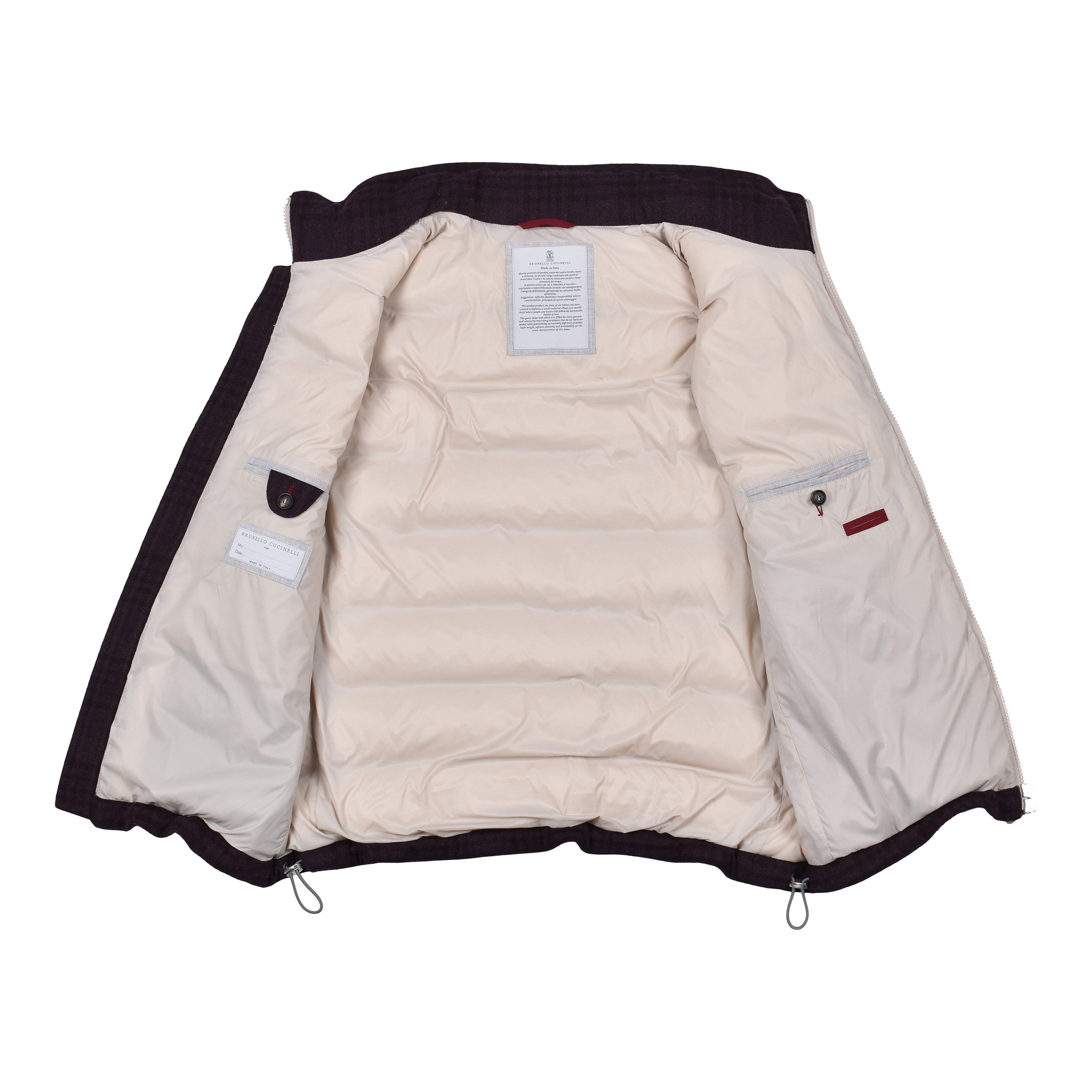 BRUNELLO CUCINELLI MEN'S CASHMERE BLEND QUILTED PUFFER BIKER VEST